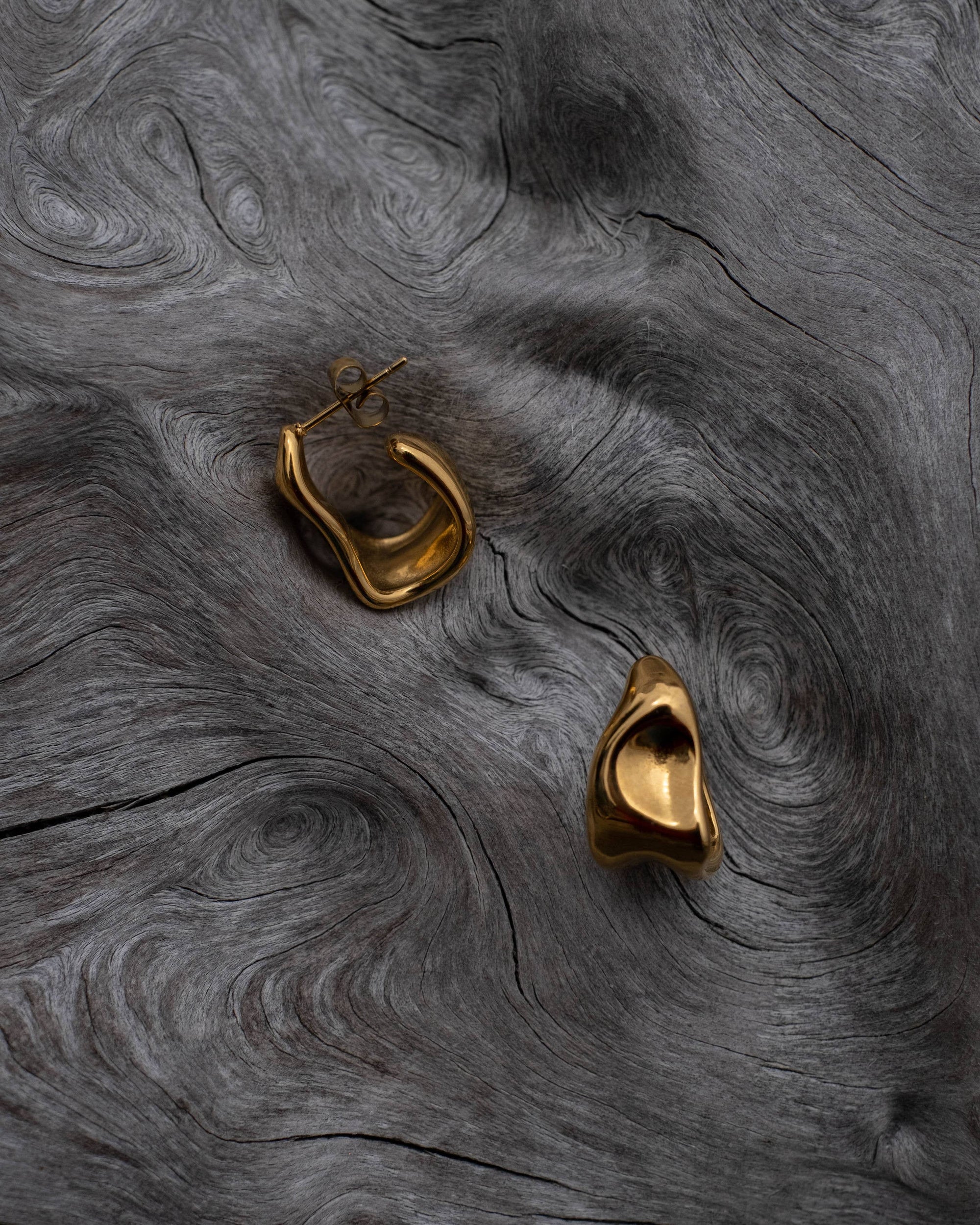 Janessa Chunky Organic Open Hoops Gold