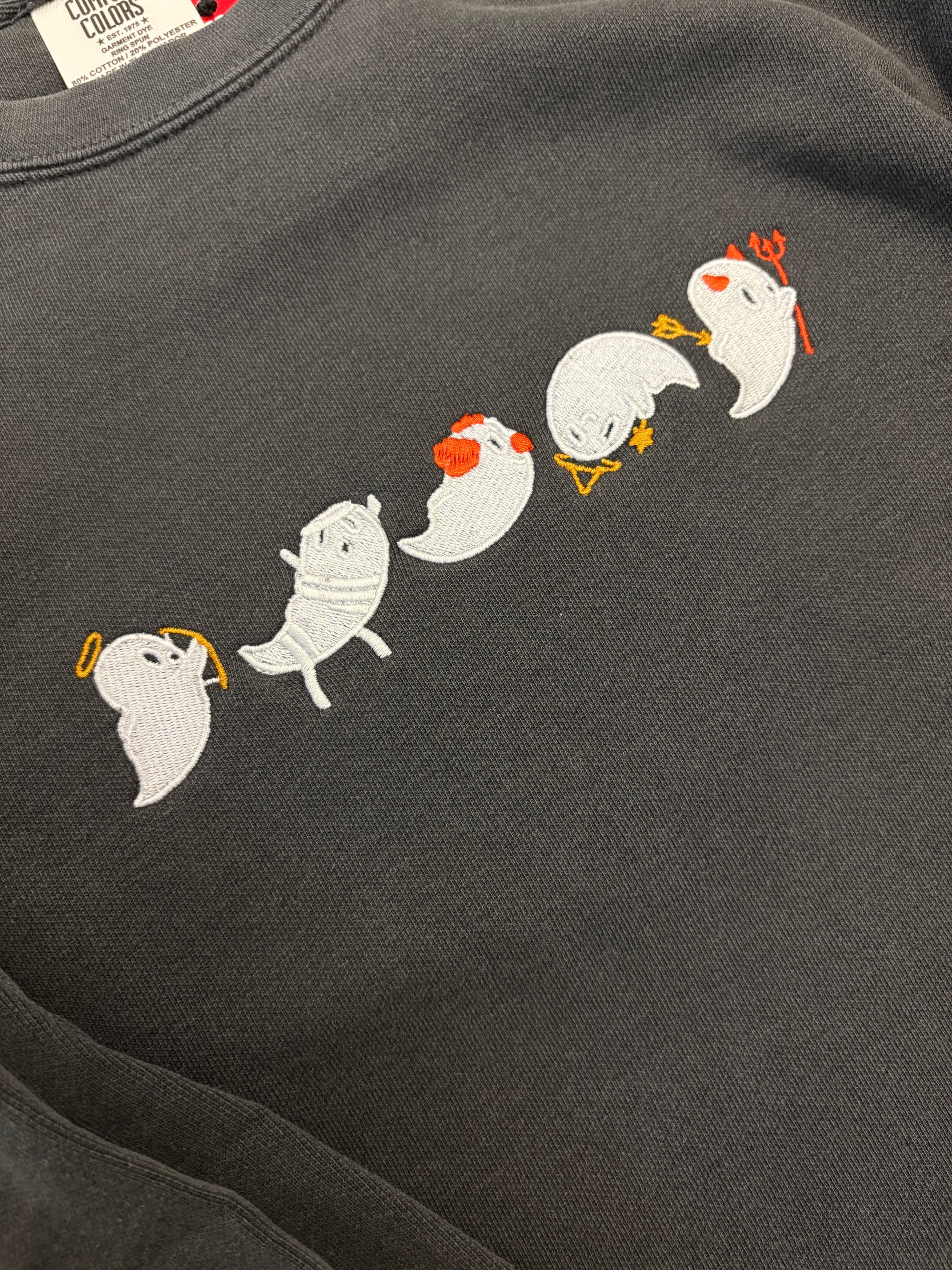 Embroidered Ghost Crewneck Sweatshirt