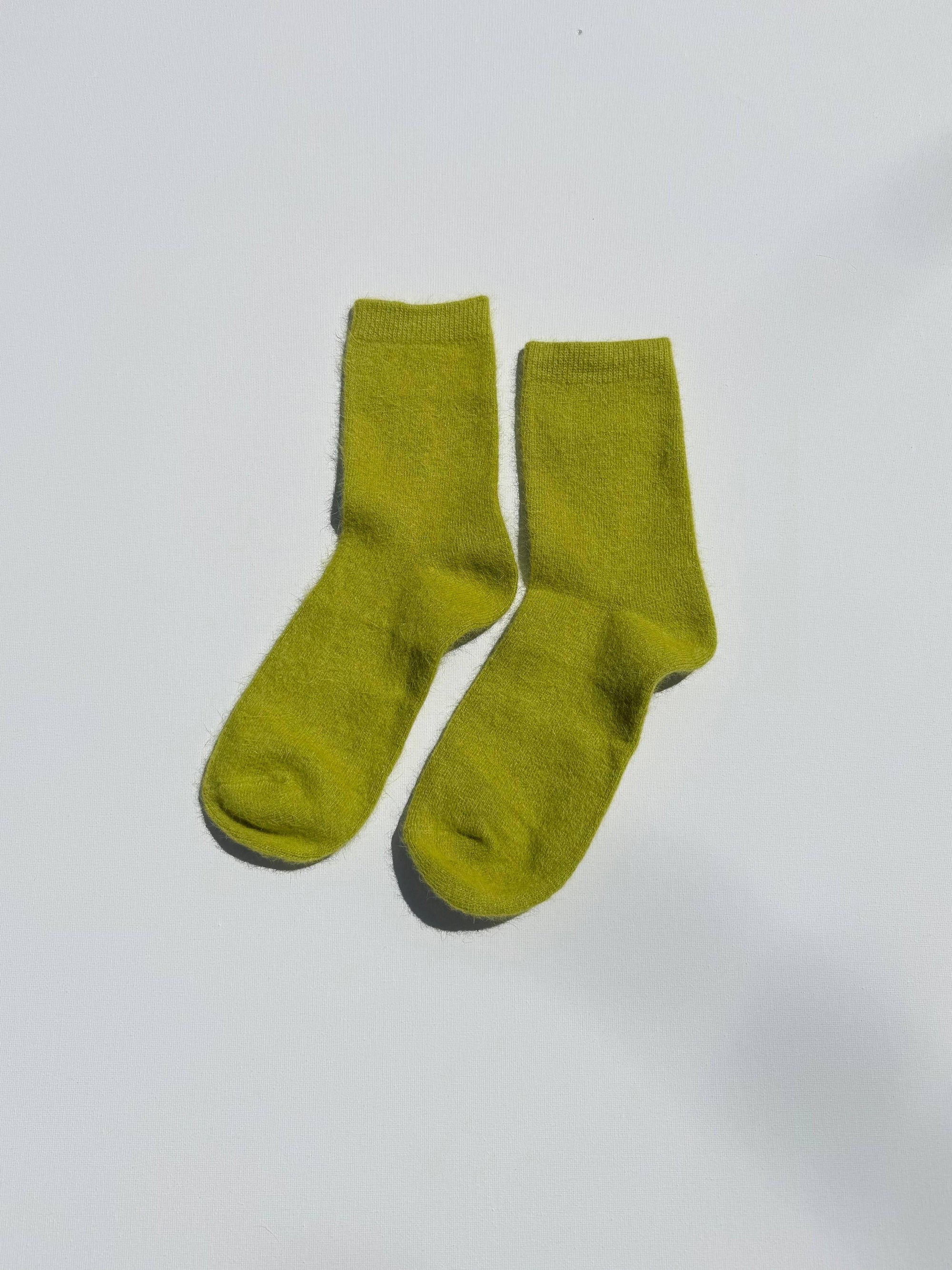 FLUFFY ANGORA SOCKS - crystal bright