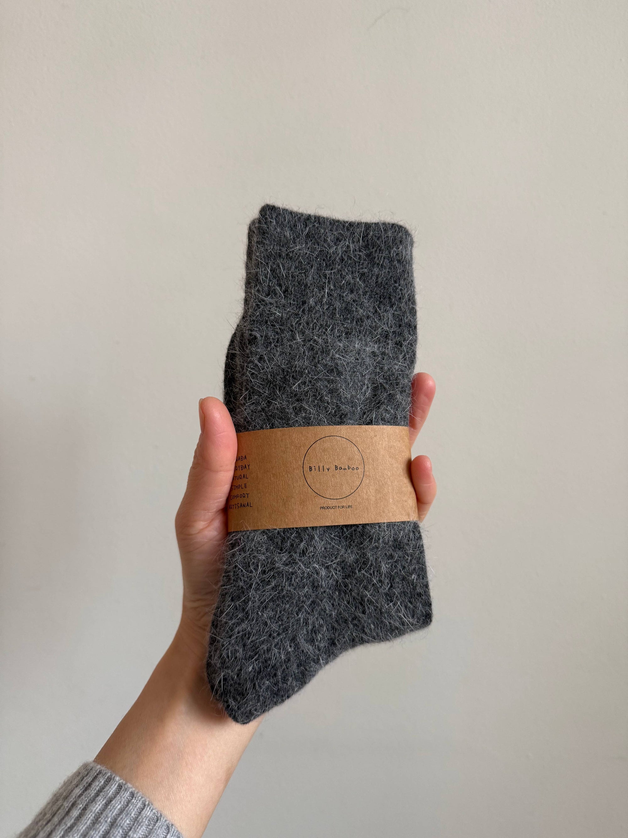 FLUFFY ANGORA SOCKS - crystal bright