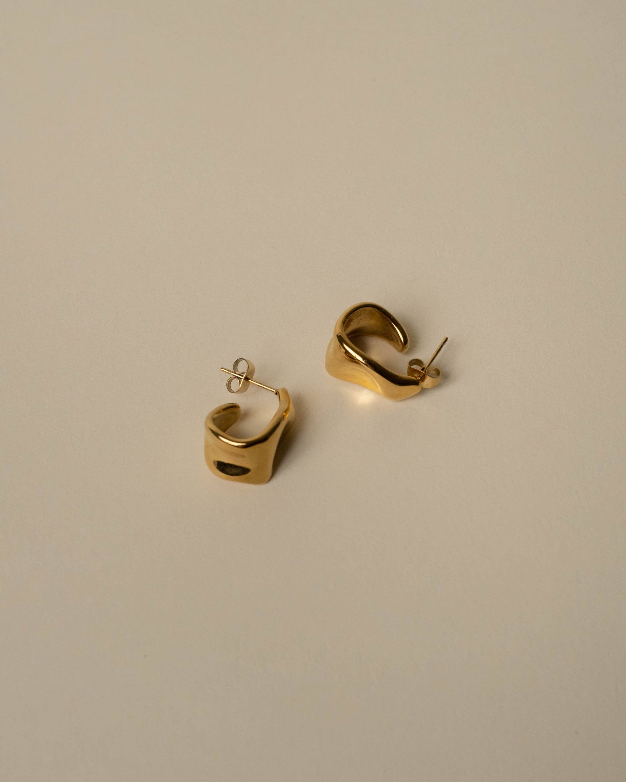 Janessa Chunky Organic Open Hoops Gold