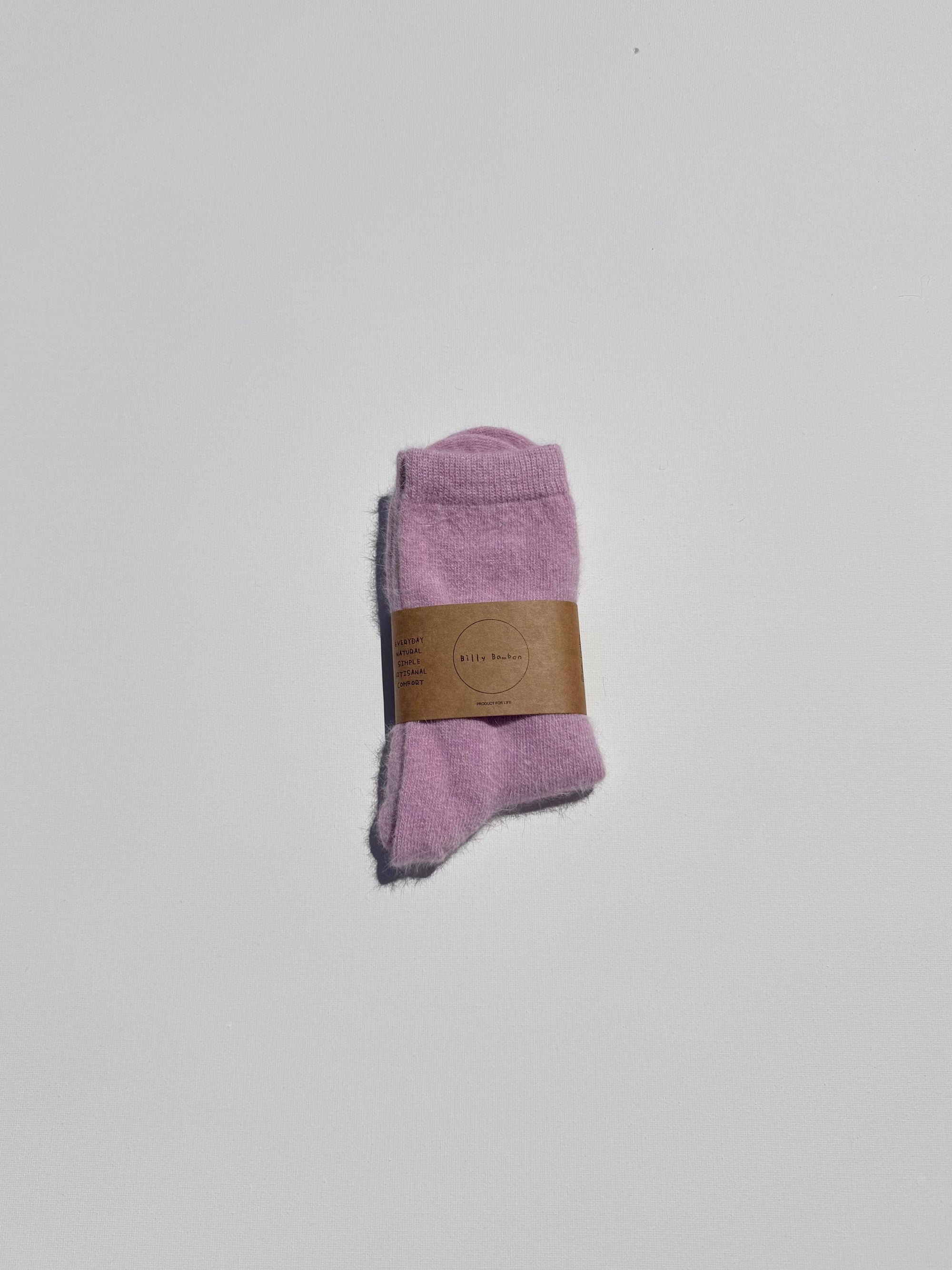 FLUFFY ANGORA SOCKS - crystal bright