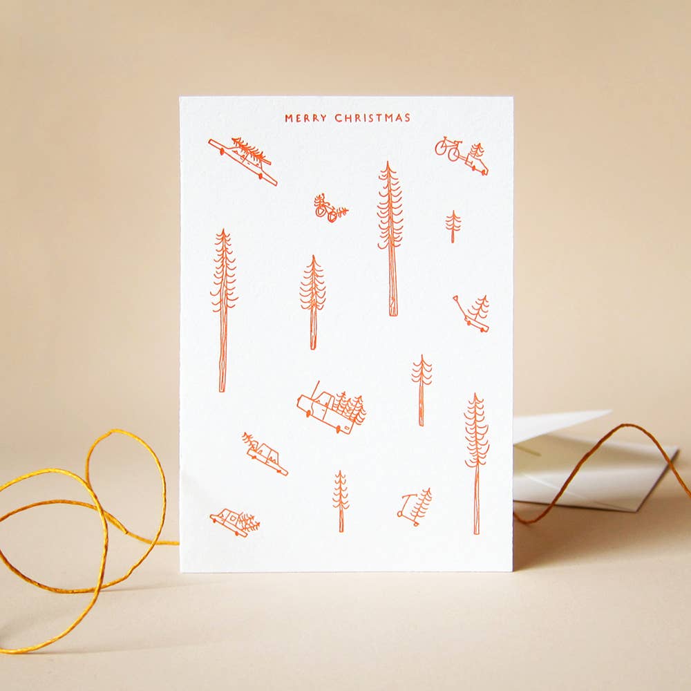 Tree Farm | Merry Christmas | Letterpress Cards Set of 5