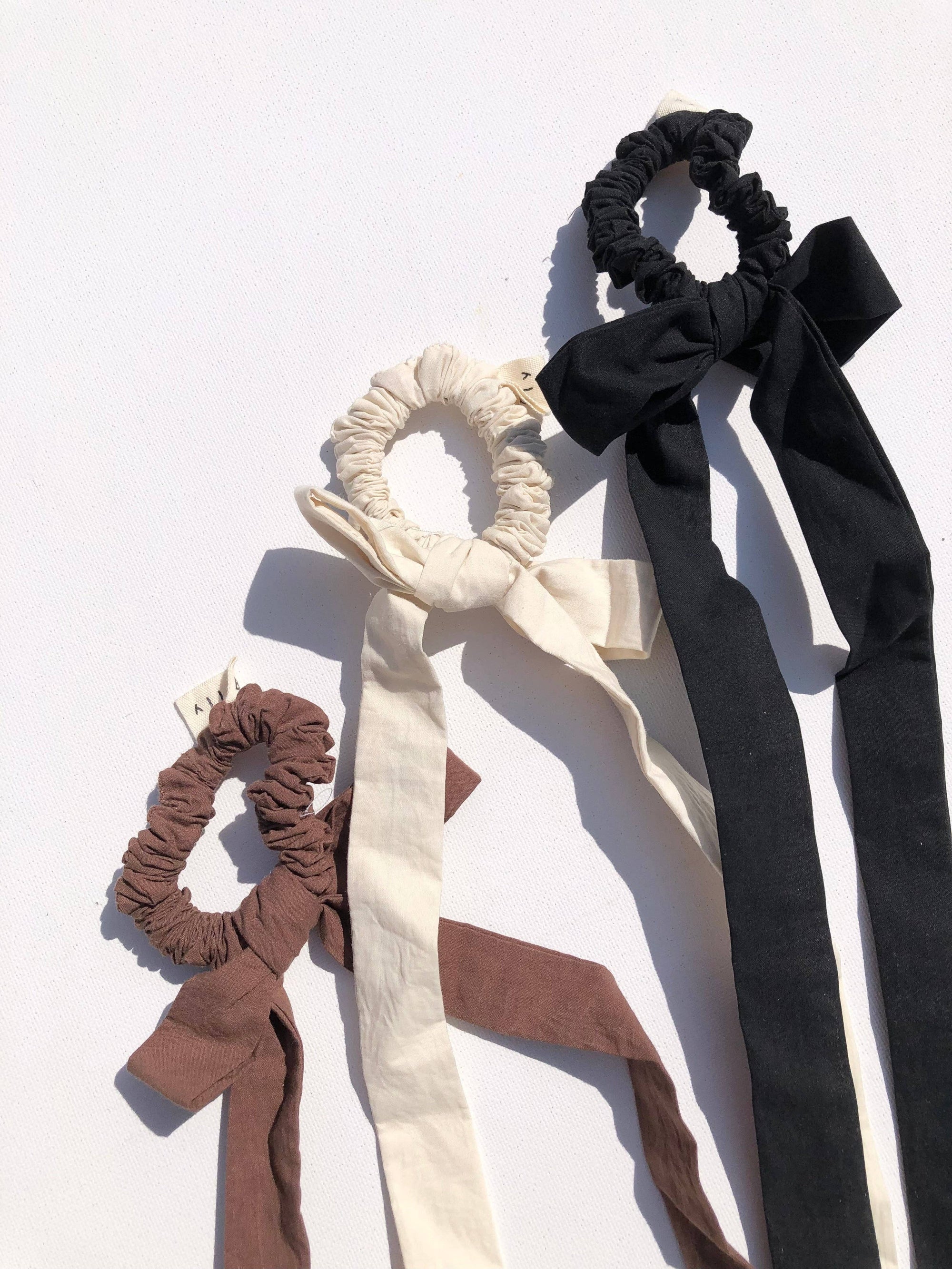 Cotton Poplin Bow Scrunchies