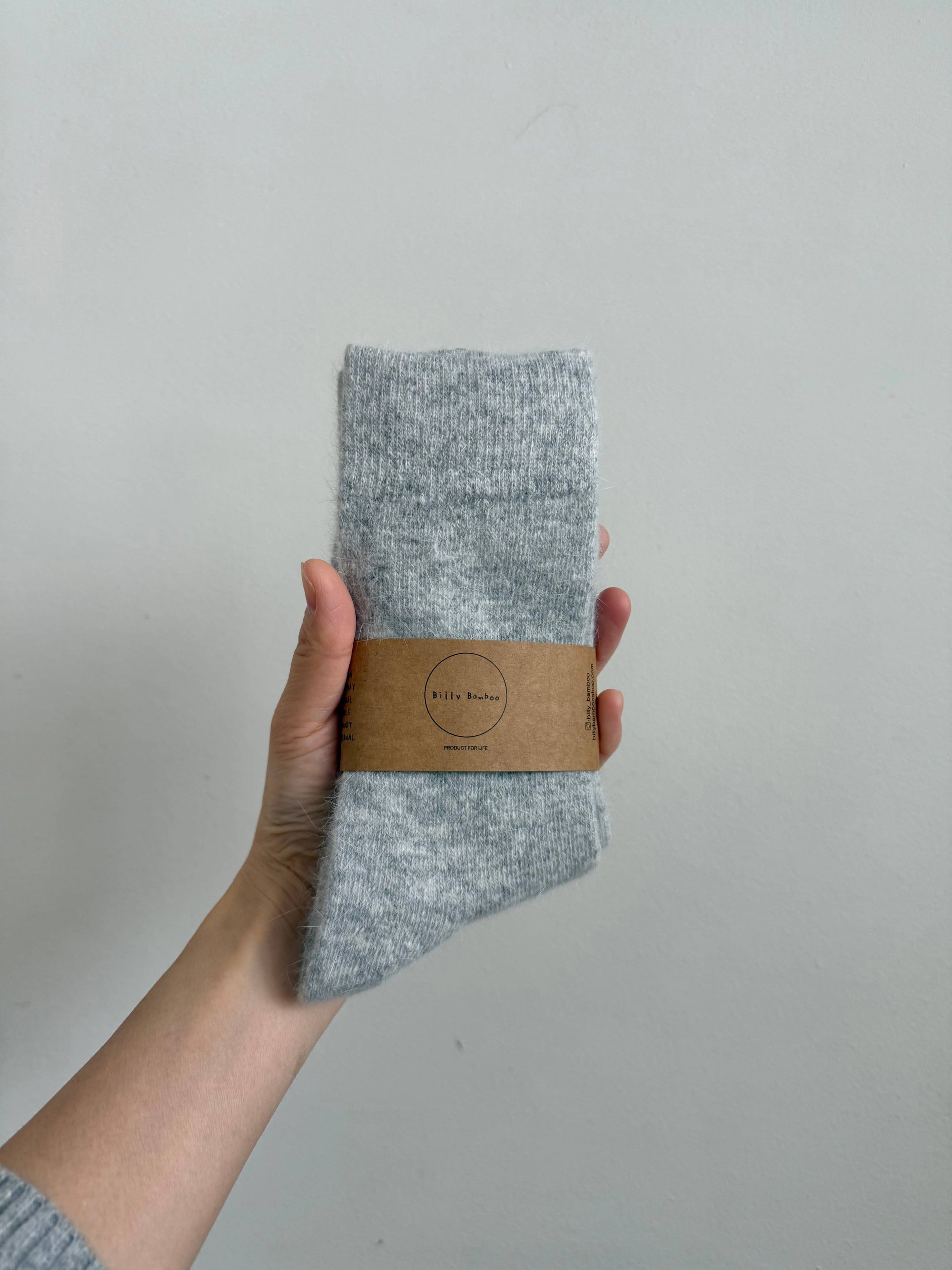 FLUFFY ANGORA SOCKS - crystal bright