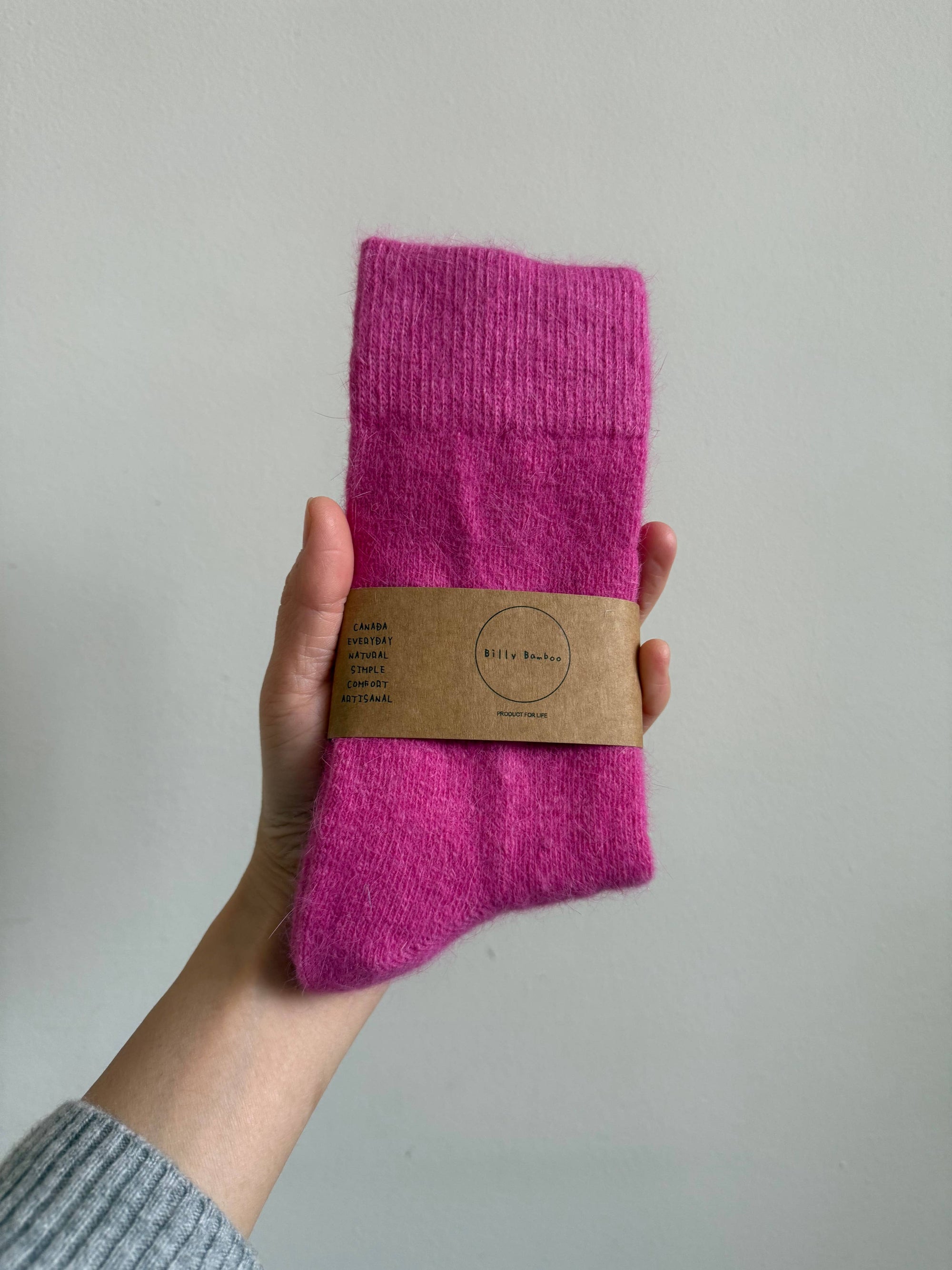 FLUFFY ANGORA SOCKS - crystal bright