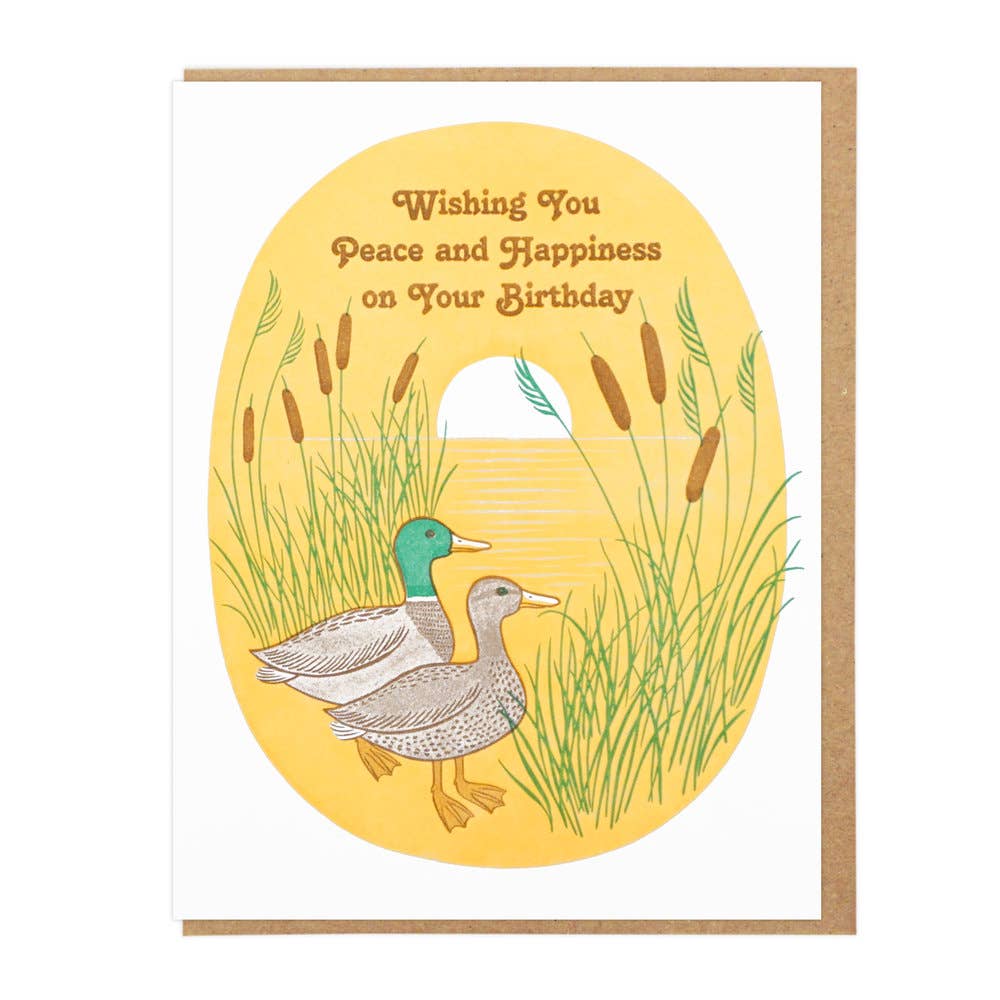 Wishing You Peace And Happiness Mallard Ducks Birthday