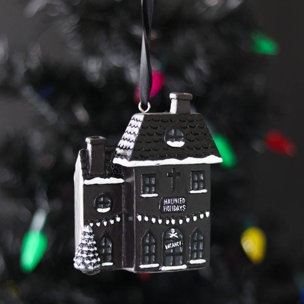Haunted Holiday House Resin Ornament