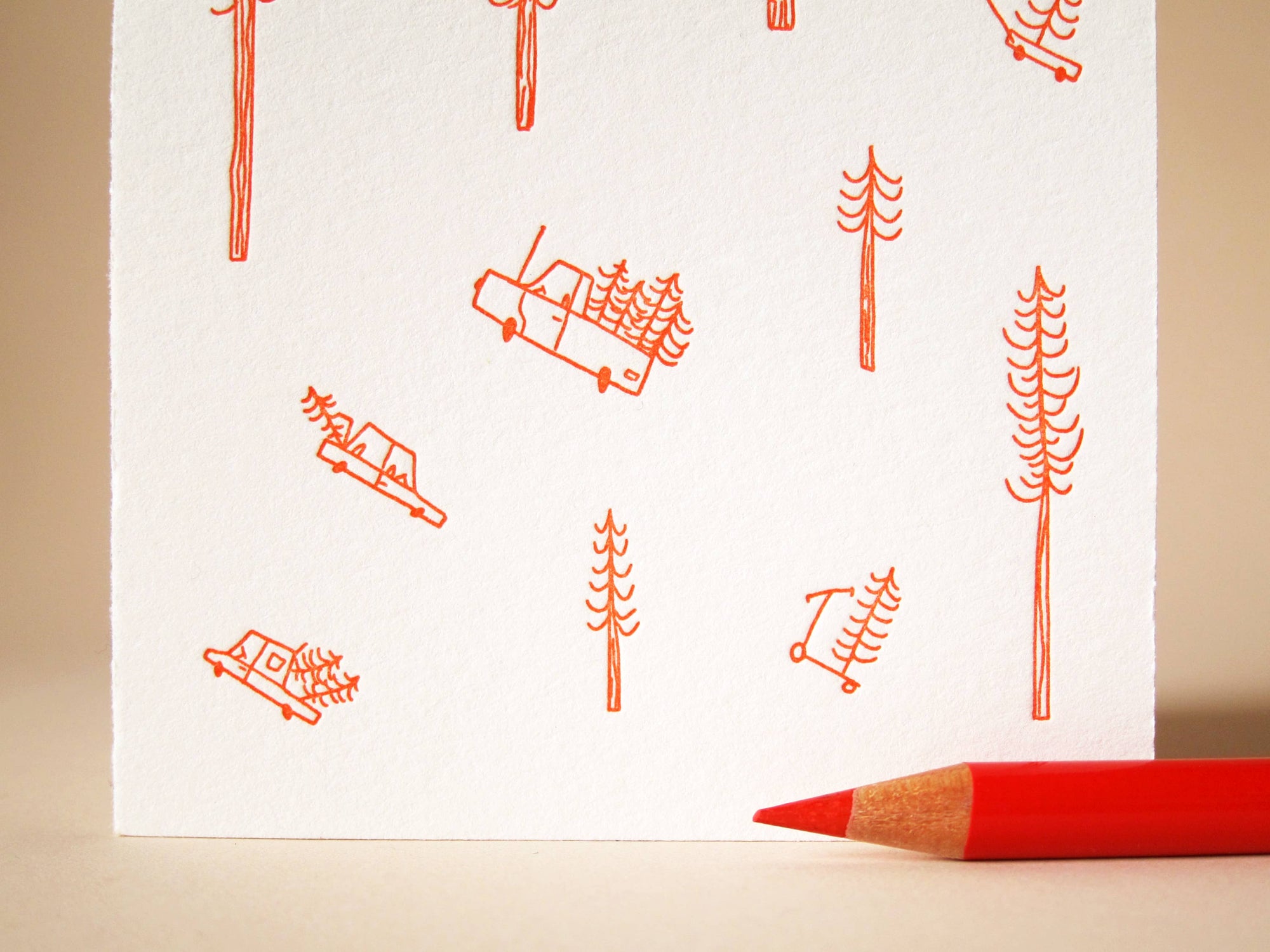 Tree Farm | Merry Christmas | Letterpress Cards Set of 5