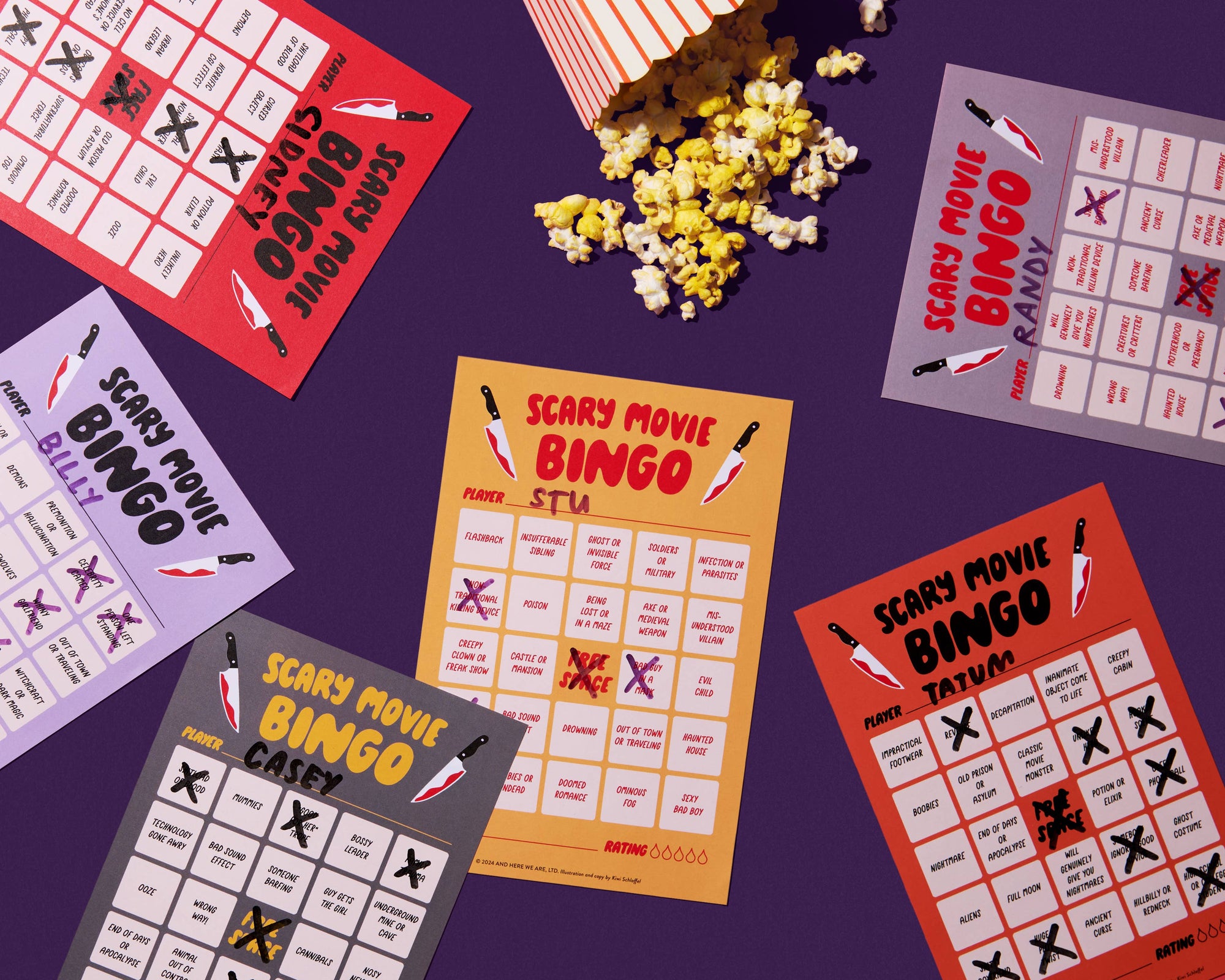 Movie Night Bingo - Scary Movie -  Halloween - Pop Culture