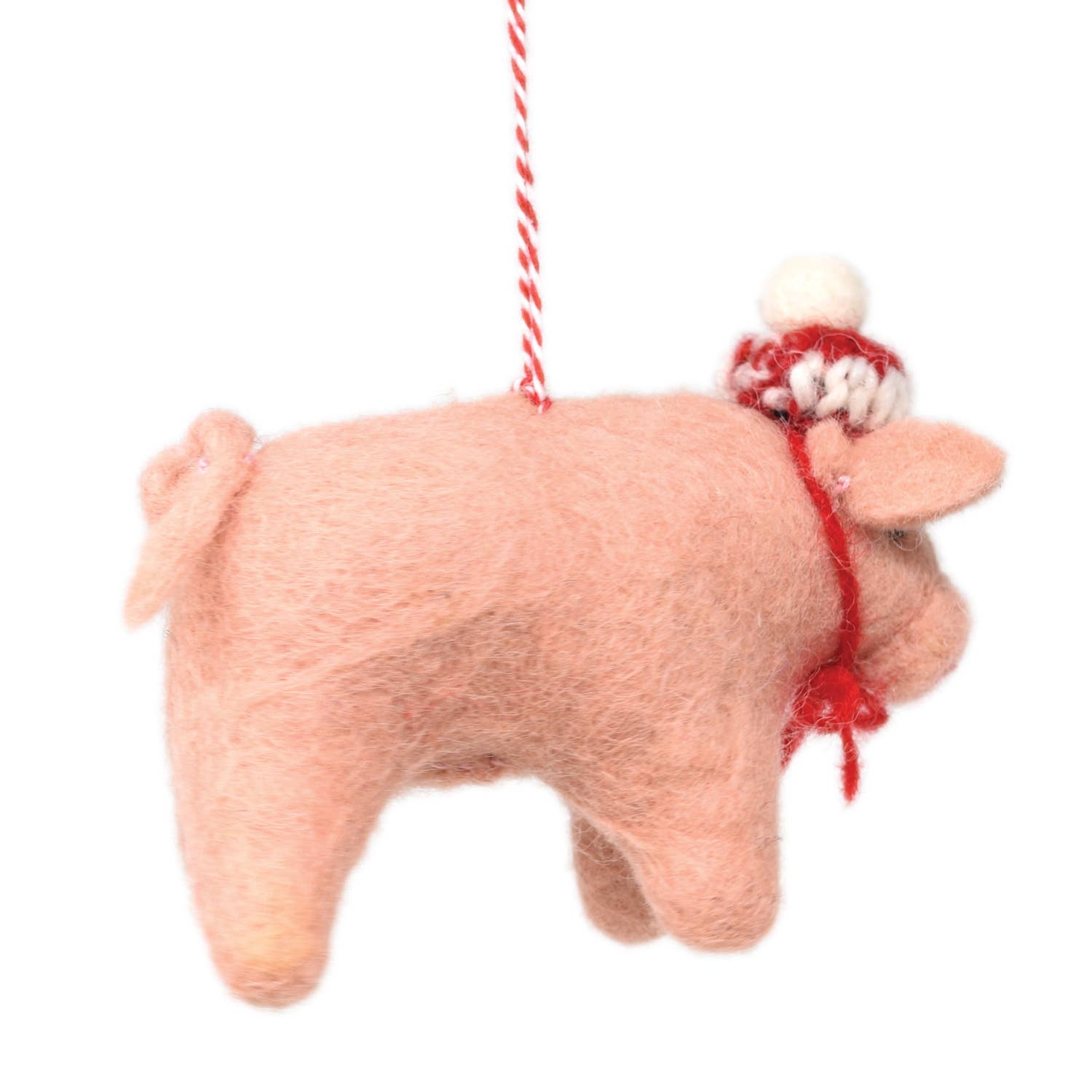 Felt Party Pig Christmas Ornament