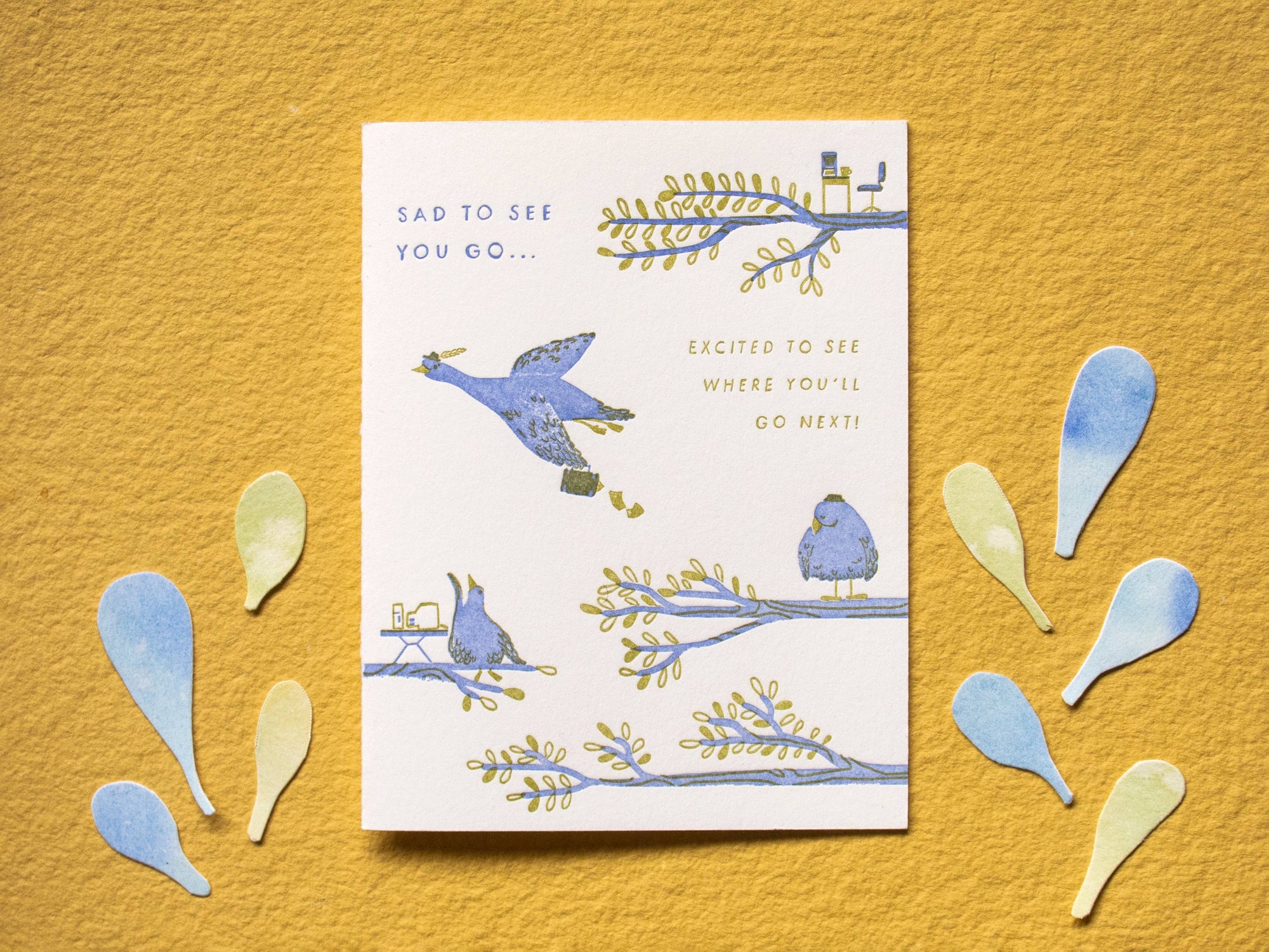 Sad to see you go | Goodbye | Letterpress Card