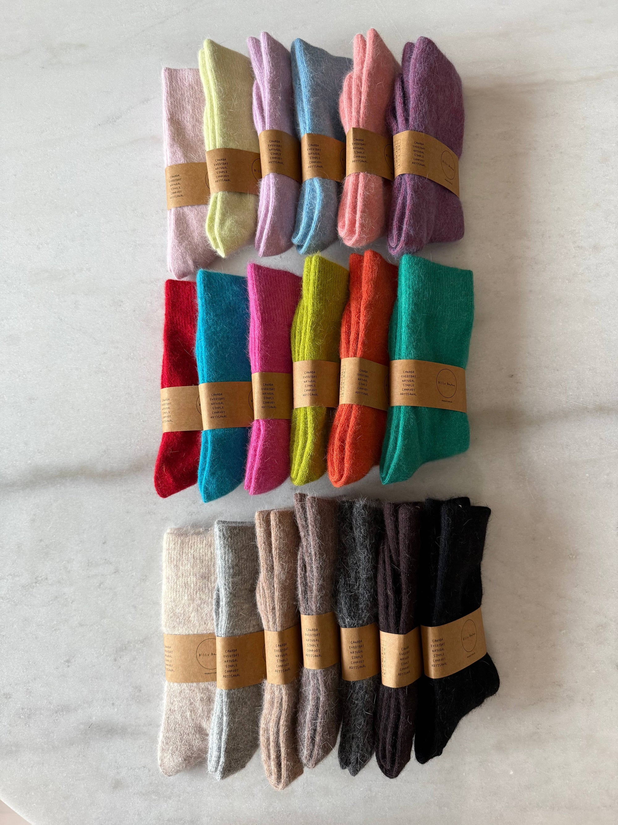 FLUFFY ANGORA SOCKS - crystal bright