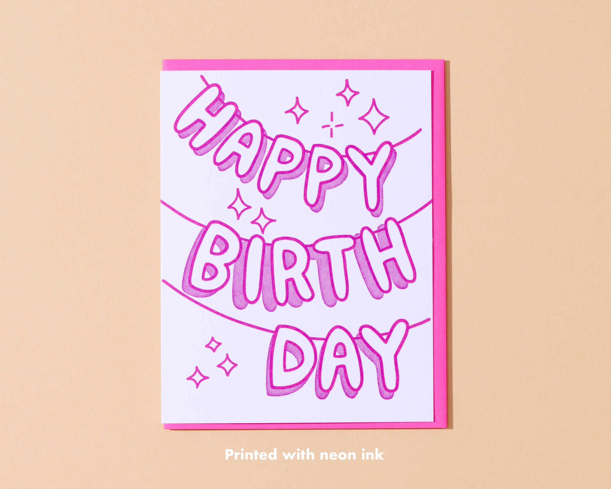 Birthday Banner Letterpress Greeting Card