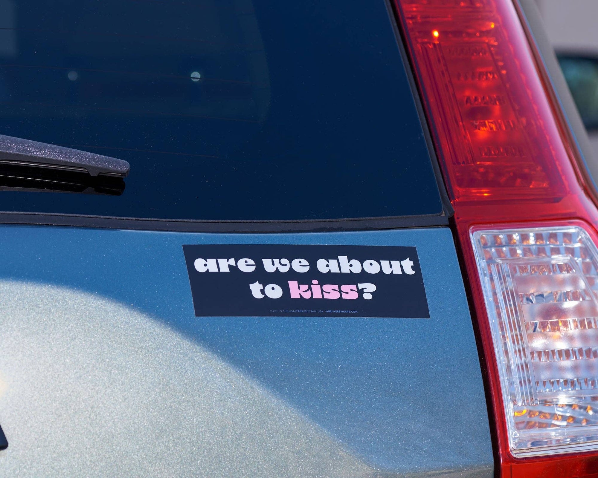 About to Kiss Vinyl Bumper Sticker