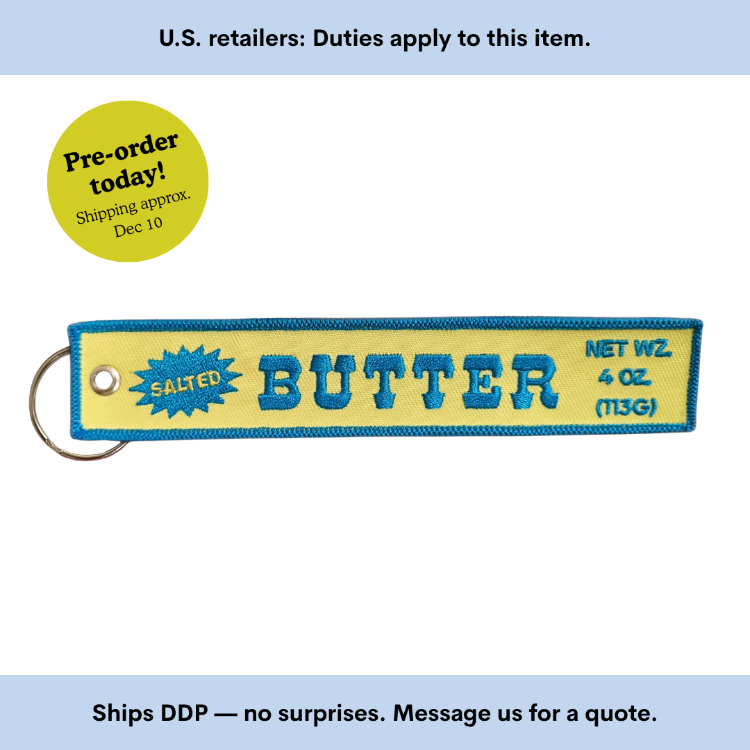 Butter Embroidered Keychain