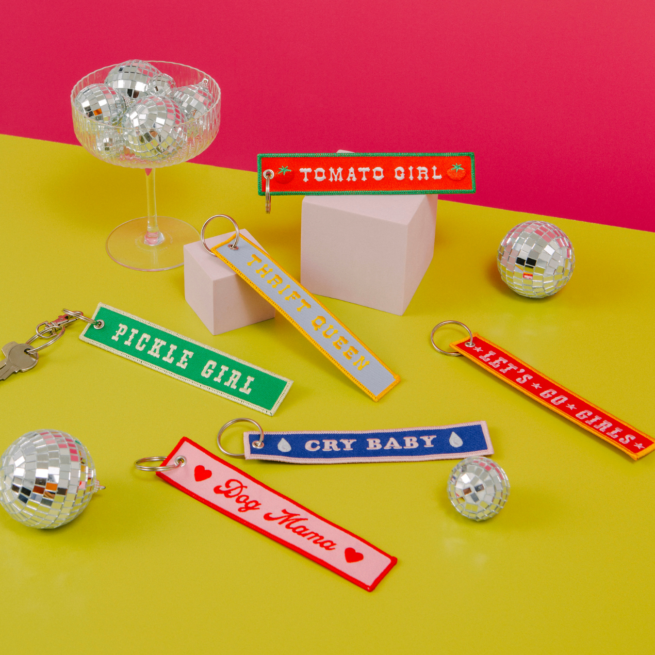 Tomato Girl Embroidered Keychain