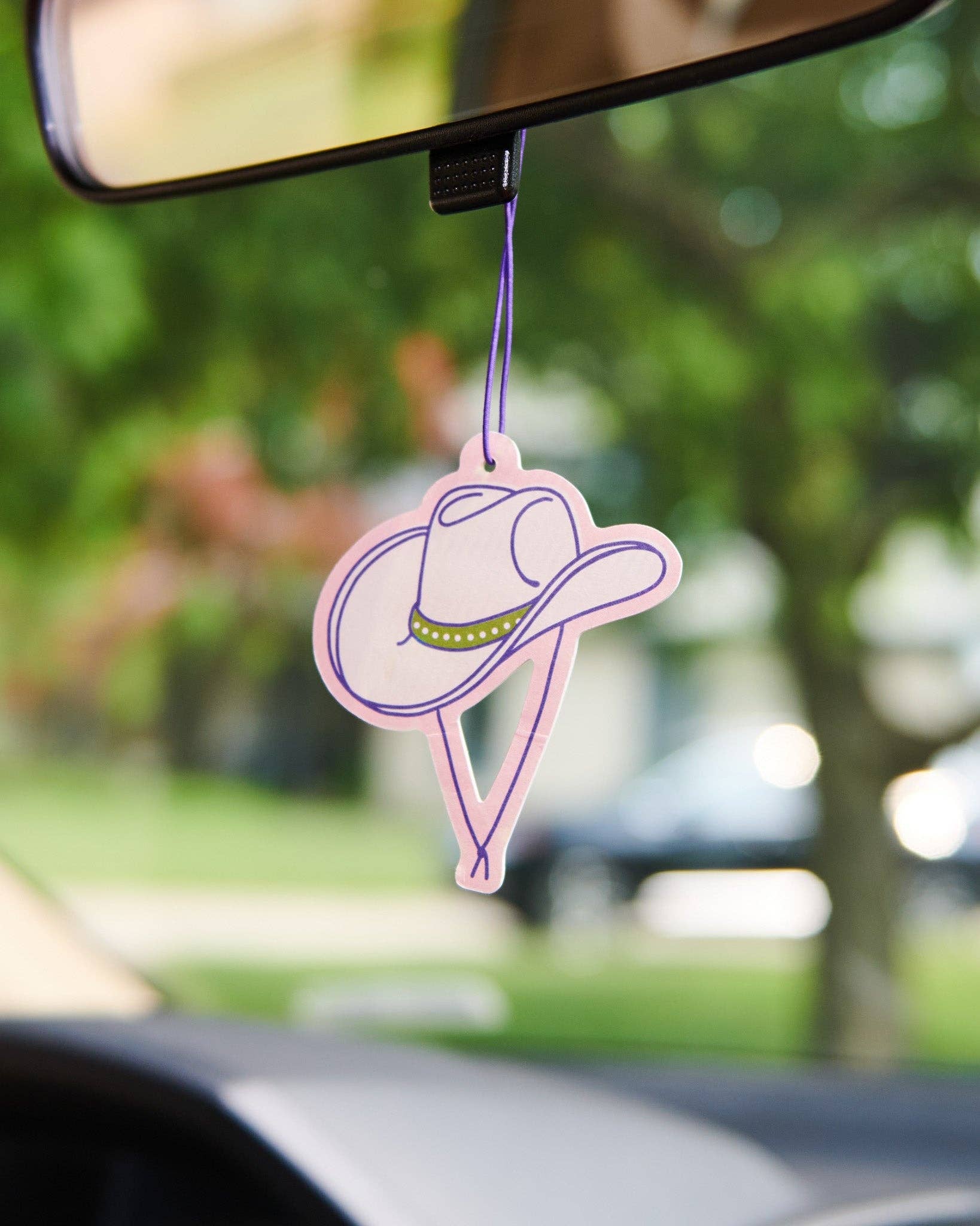 Cowgirl Hat Air Freshener - Green Apple