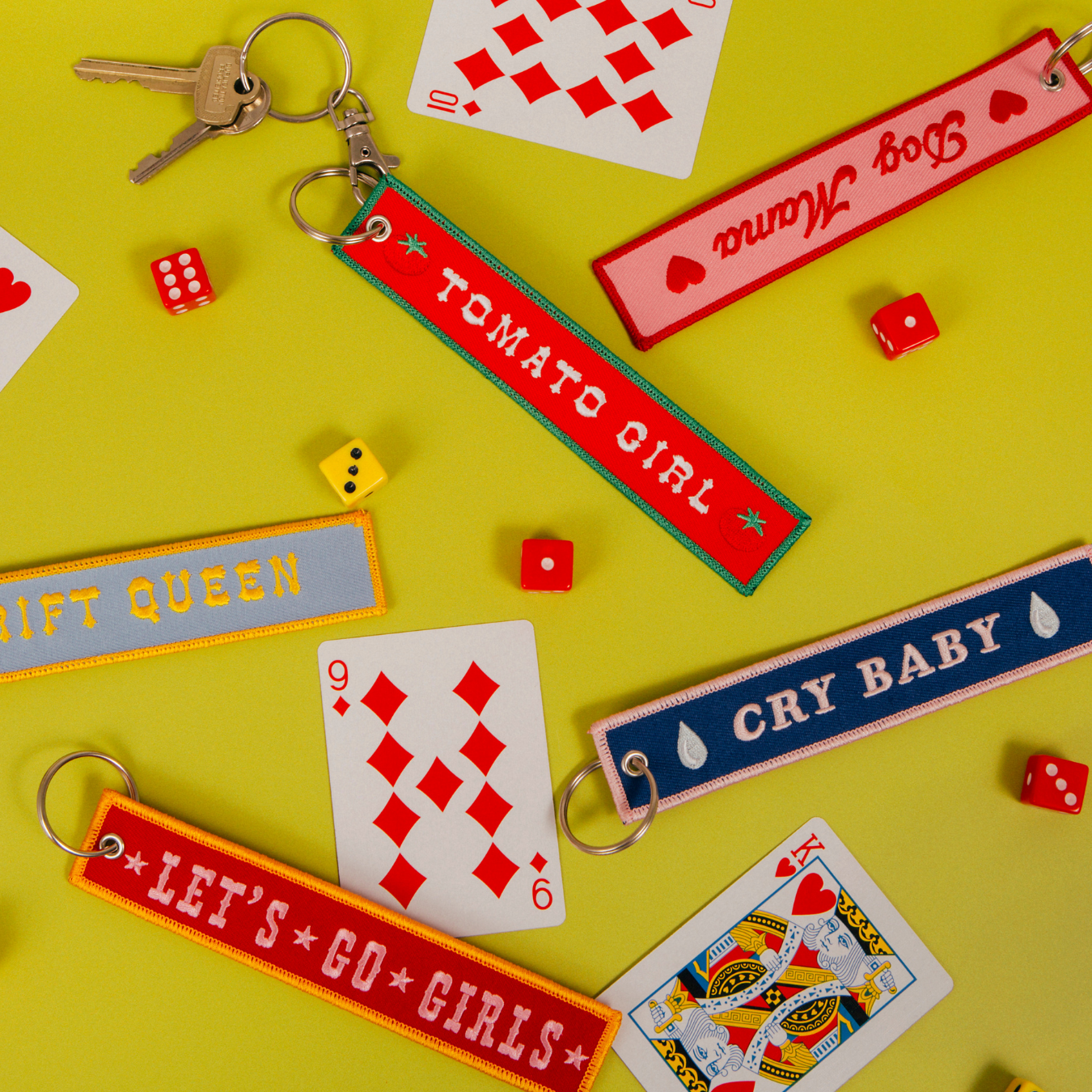 Tomato Girl Embroidered Keychain