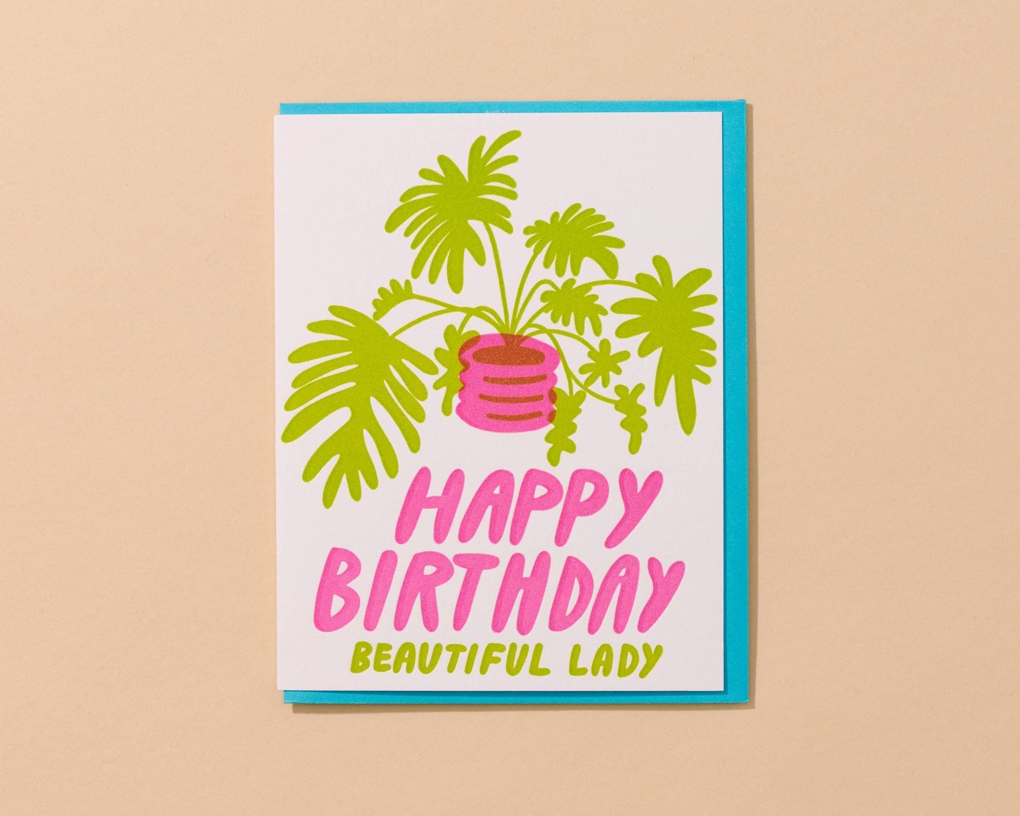 Plant Lady Letterpress Birthday Card
