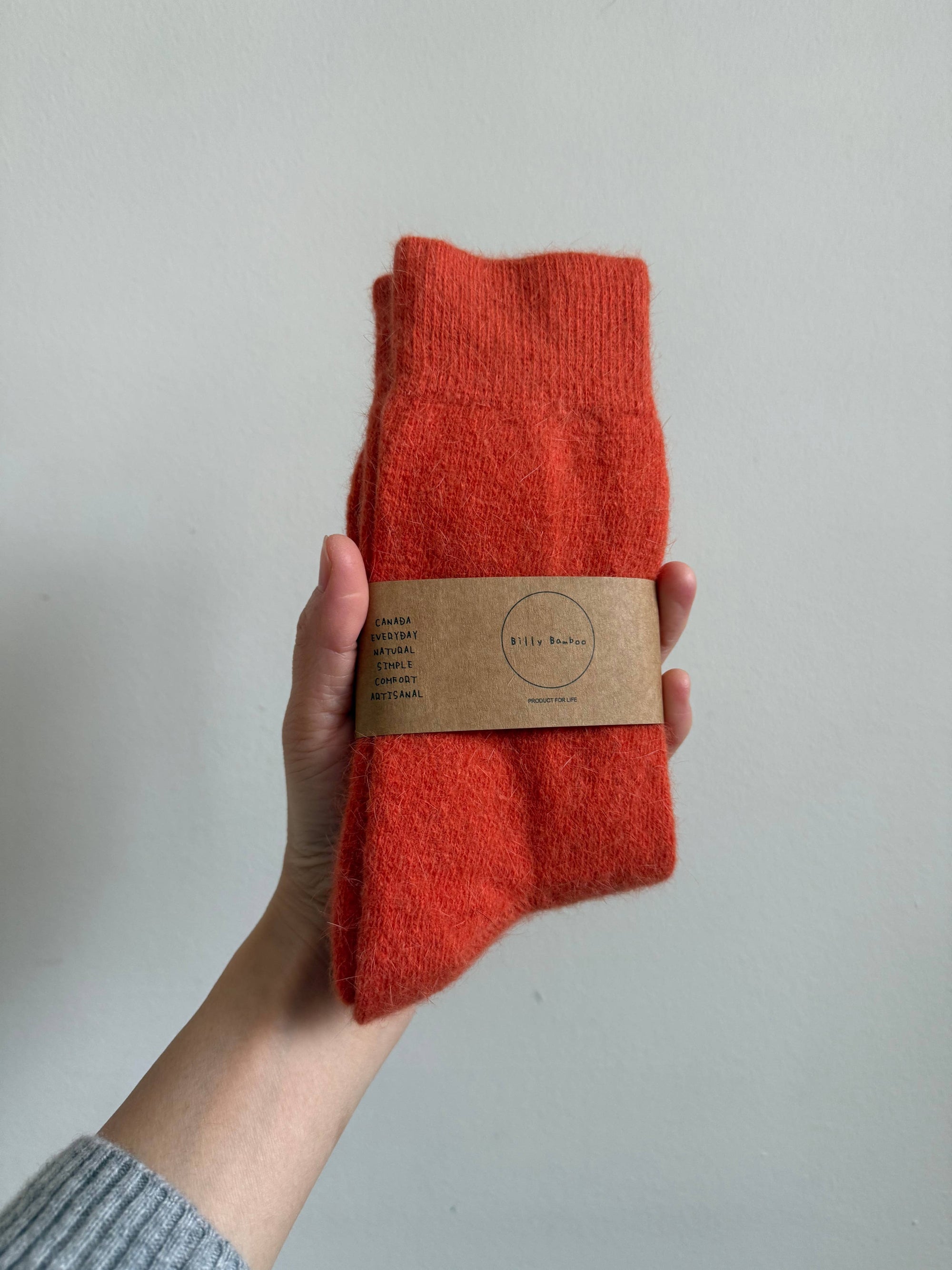 FLUFFY ANGORA SOCKS - crystal bright