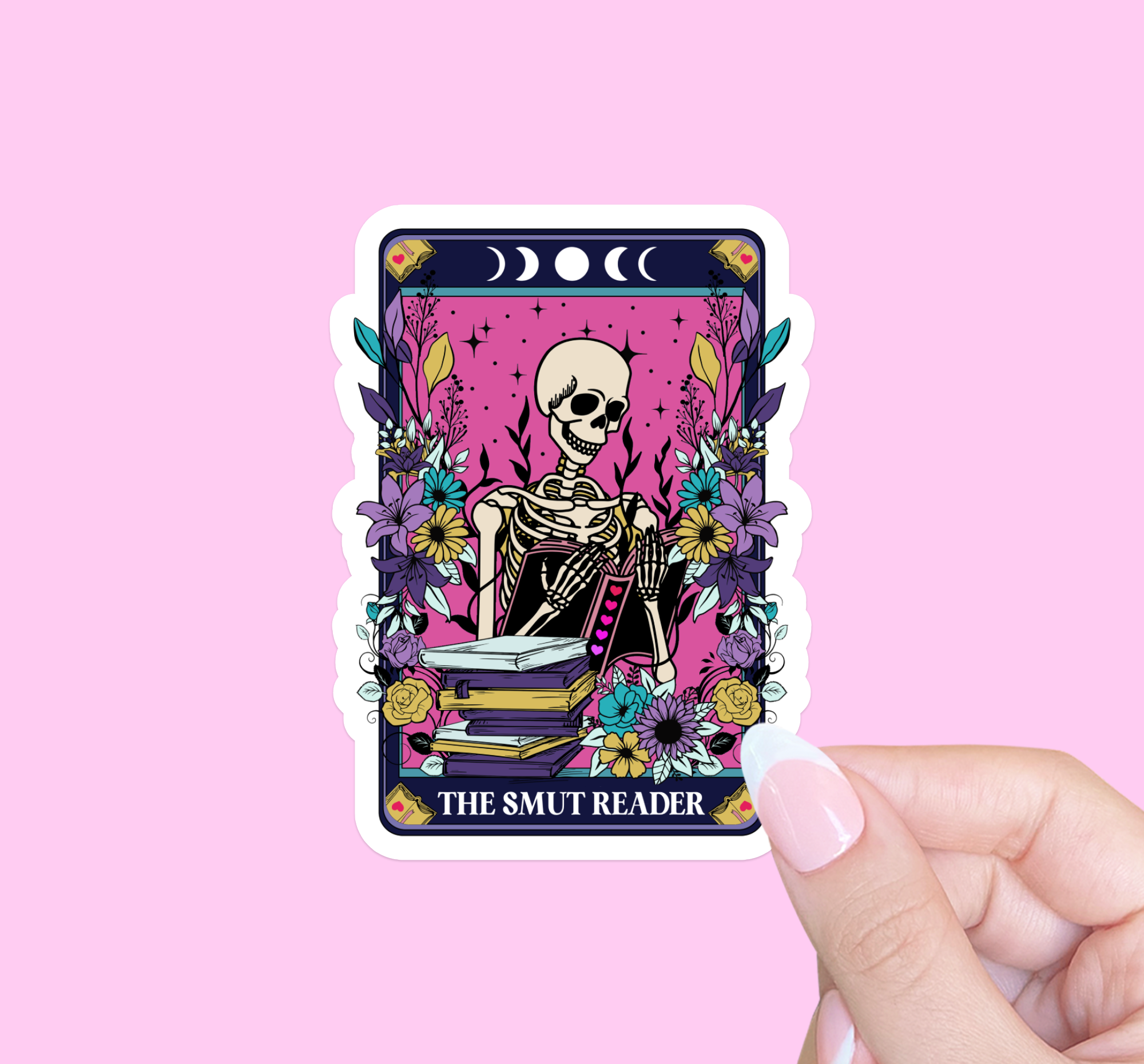 Tarot card "the smut reader" sticker, Bookish sticker