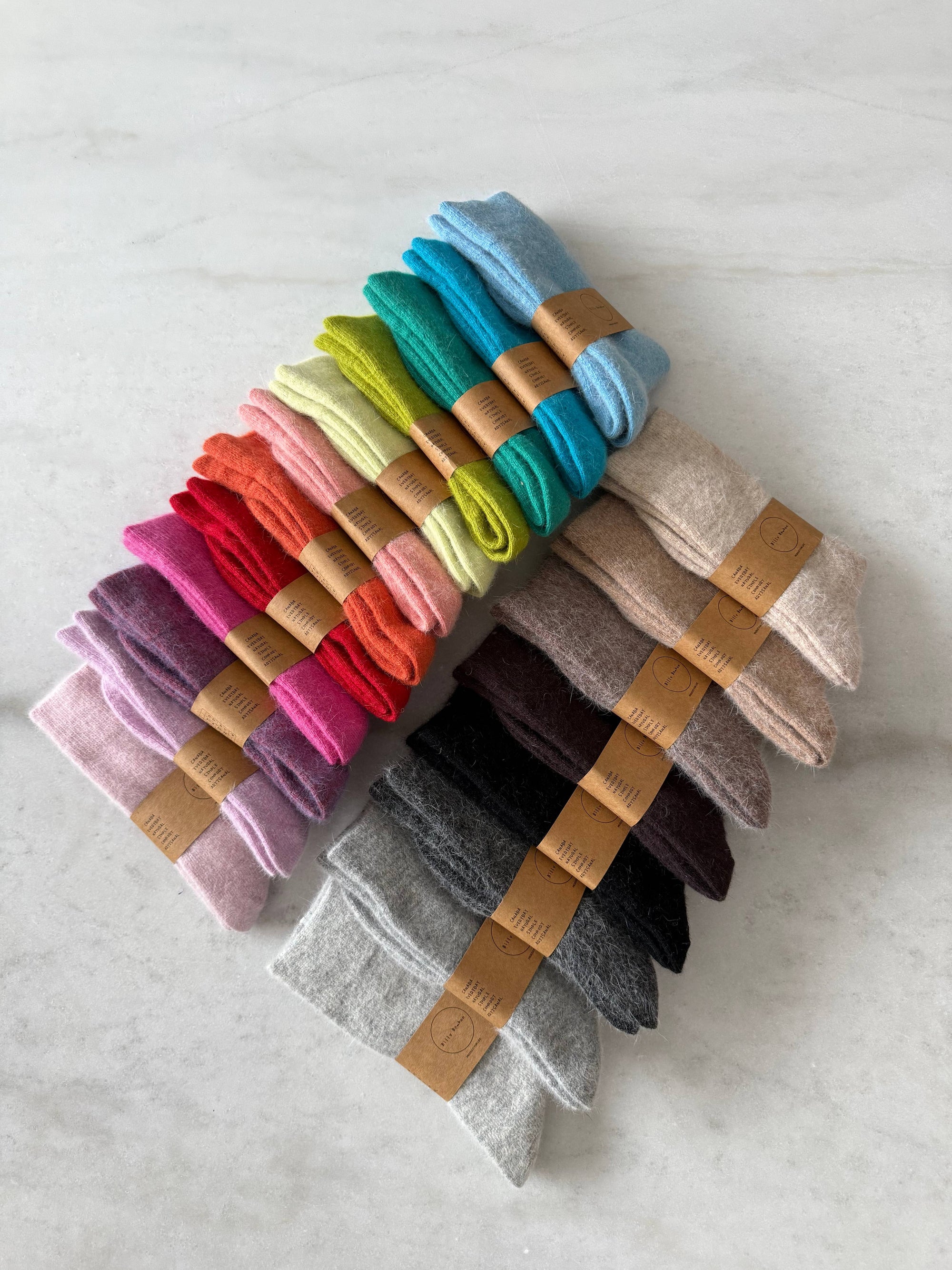 FLUFFY ANGORA SOCKS - crystal bright