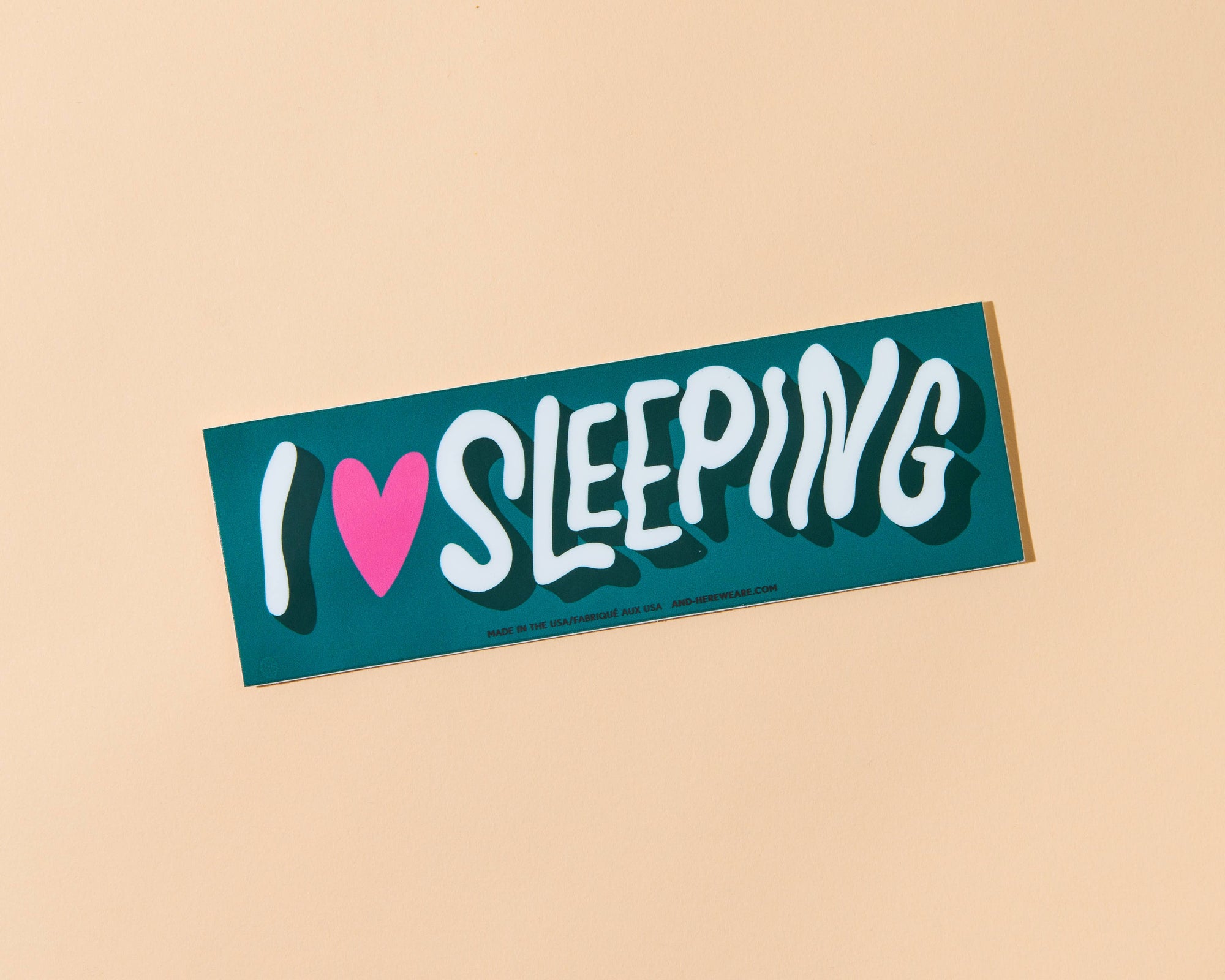 I Heart Sleeping - Removable Vinyl Bumper Sticker