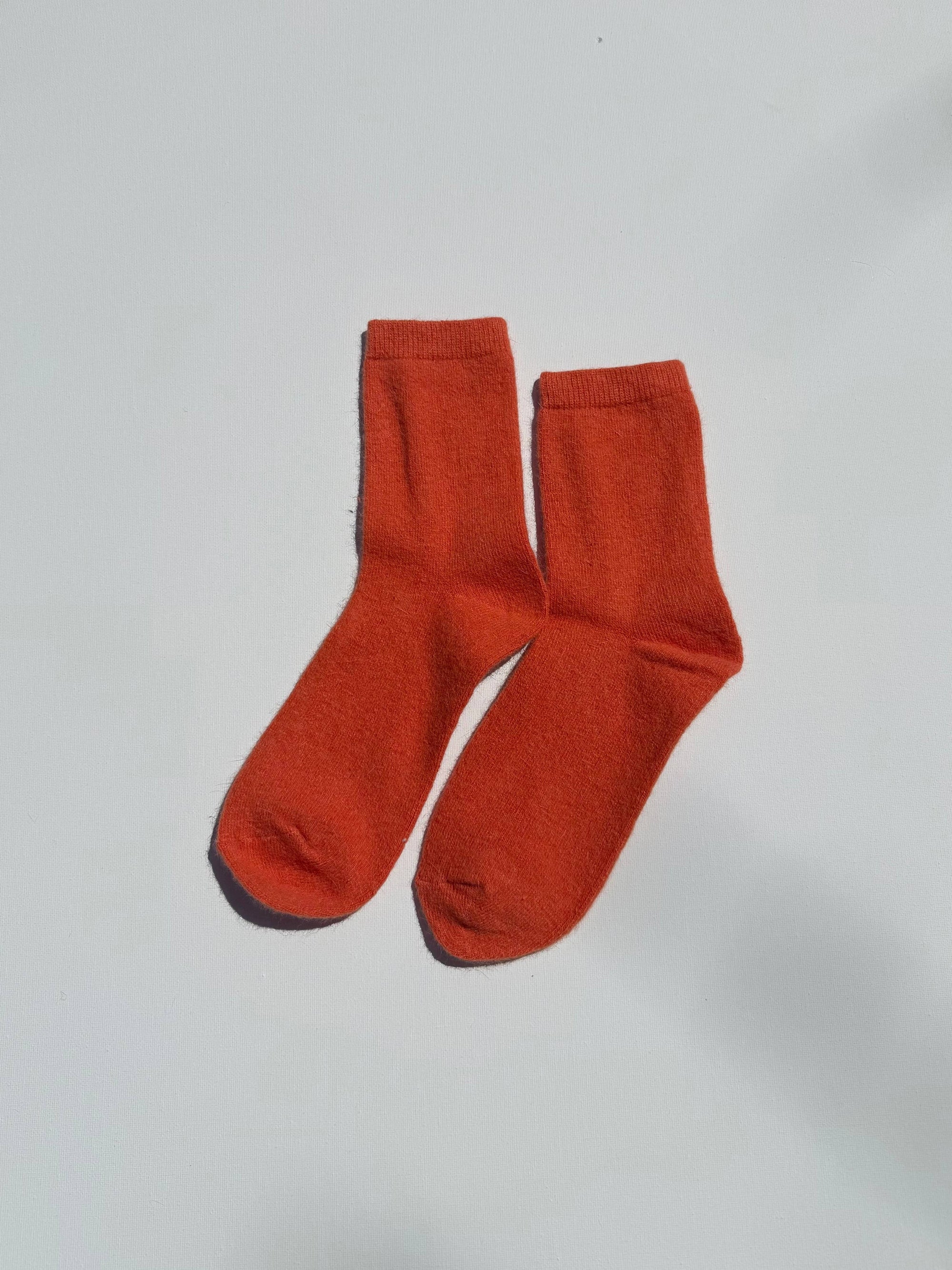 FLUFFY ANGORA SOCKS - crystal bright