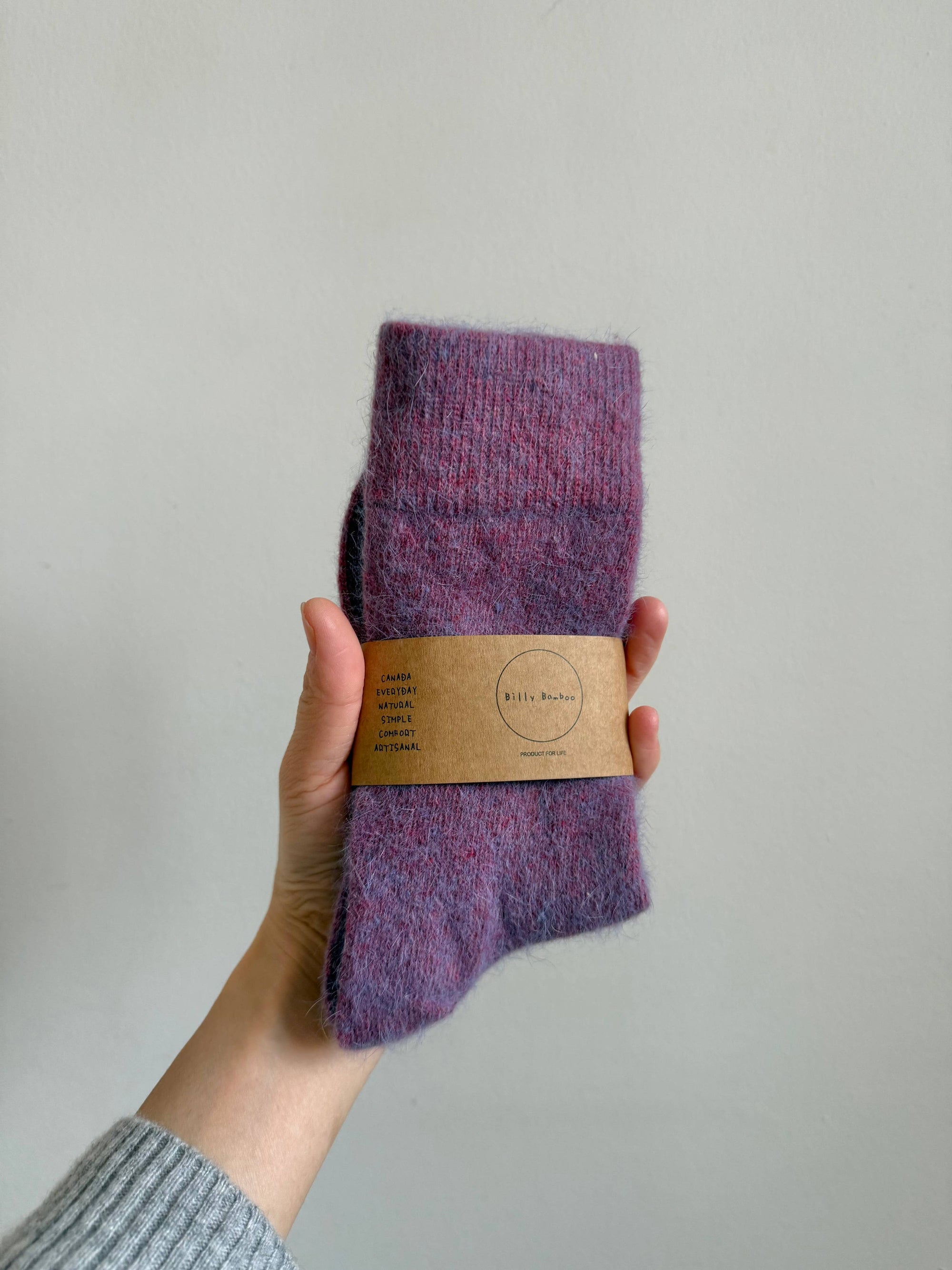 FLUFFY ANGORA SOCKS - crystal bright