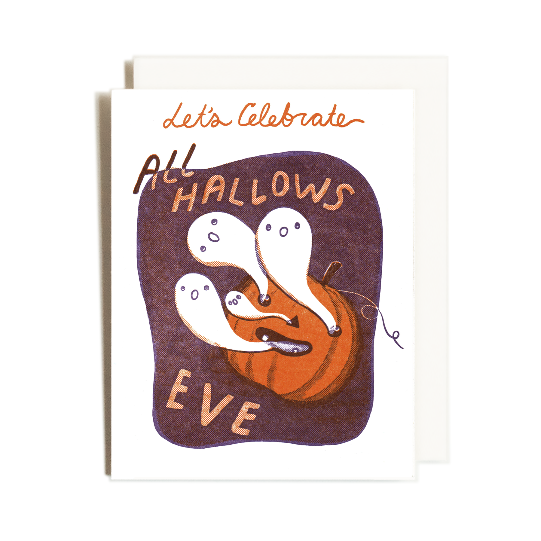 Lets Celebrate All Hallows Eve | Halloween | Letterpress Card
