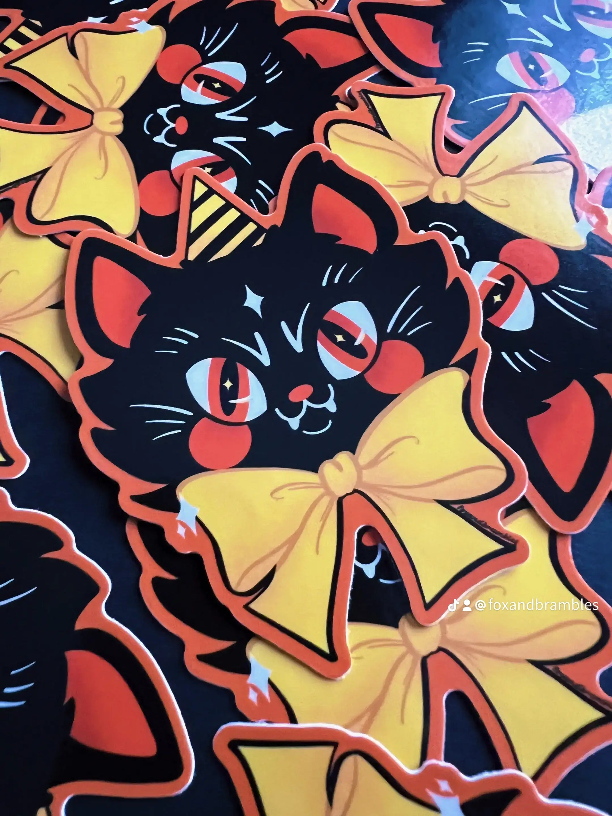 Retro Halloween Cat Vinyl Sticker