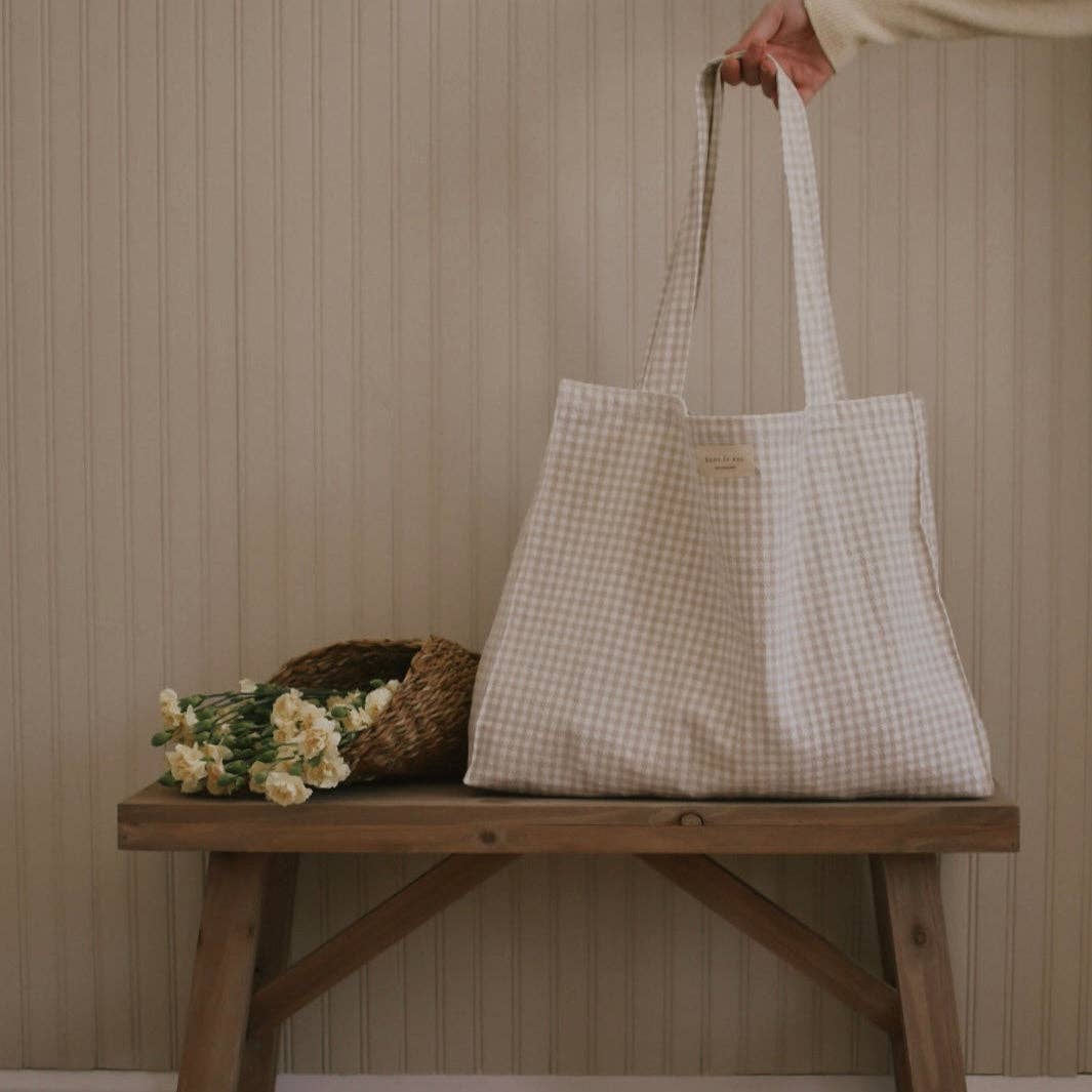 Organic cotton tote bag - Gingham collection