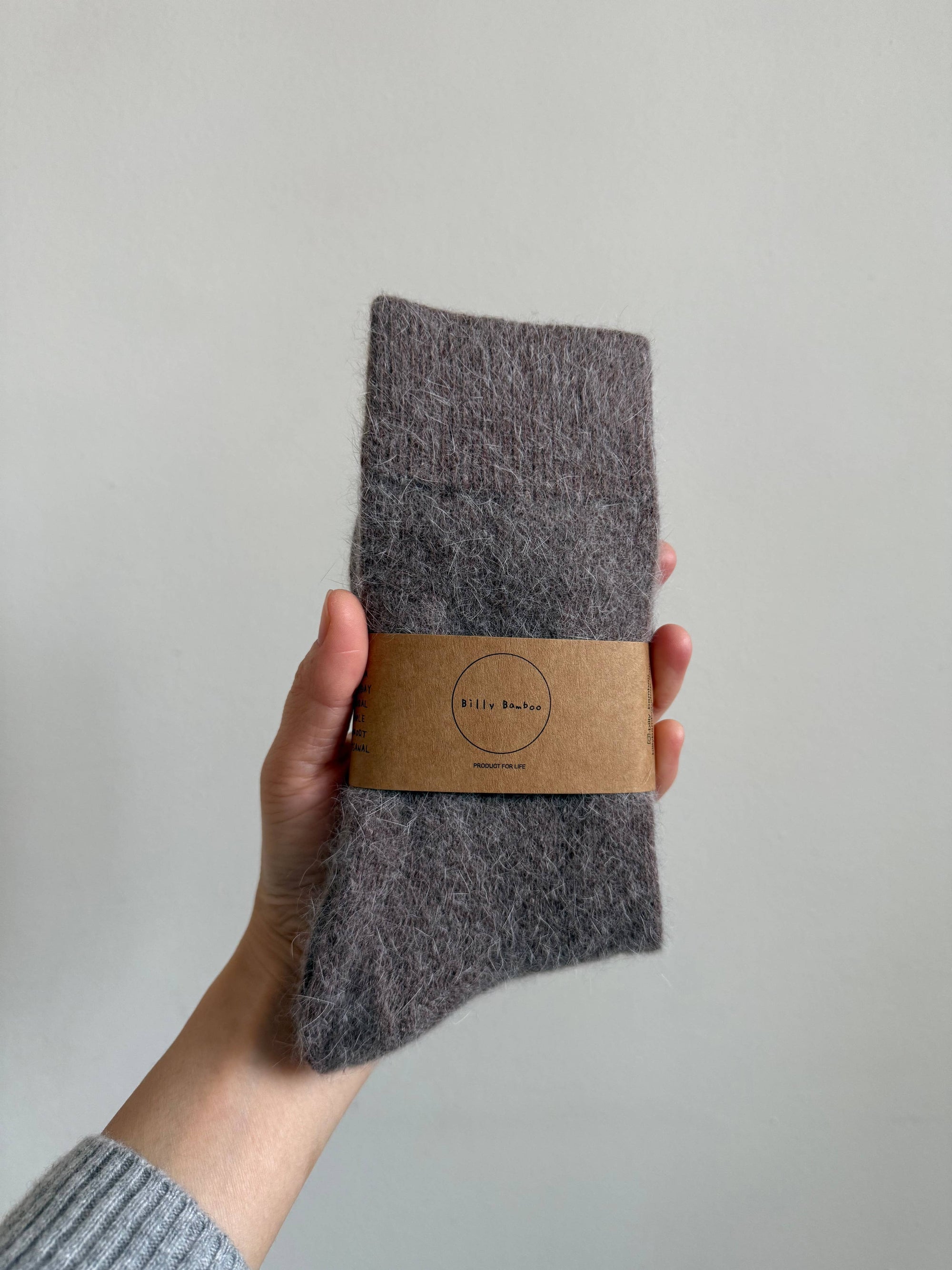 FLUFFY ANGORA SOCKS - crystal bright