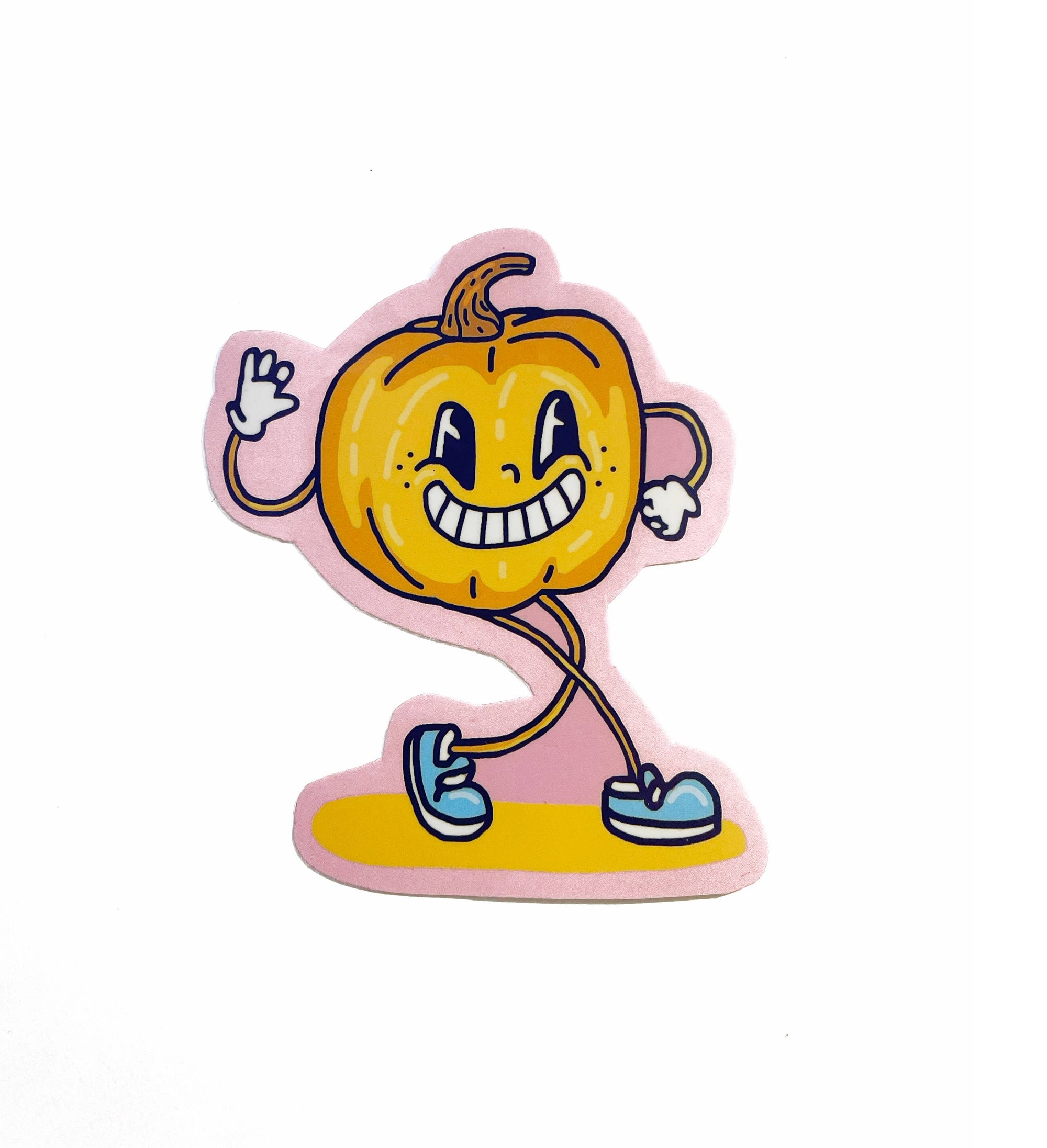 Retro Pumpkin Guy Halloween Sticker