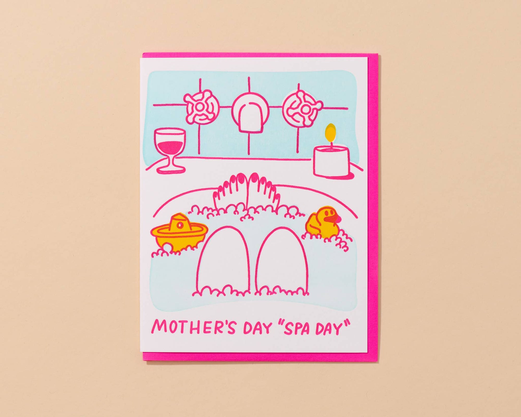 Mother's Day "Spa Day" Letterpress Card- Made in USA