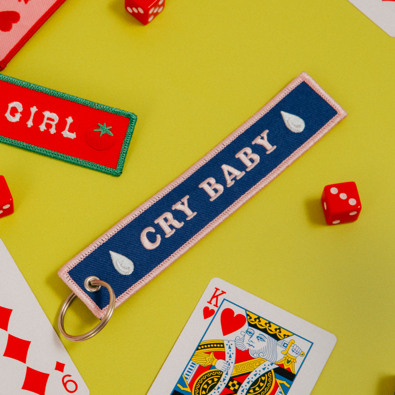 Cry Baby Embroidered Keychain