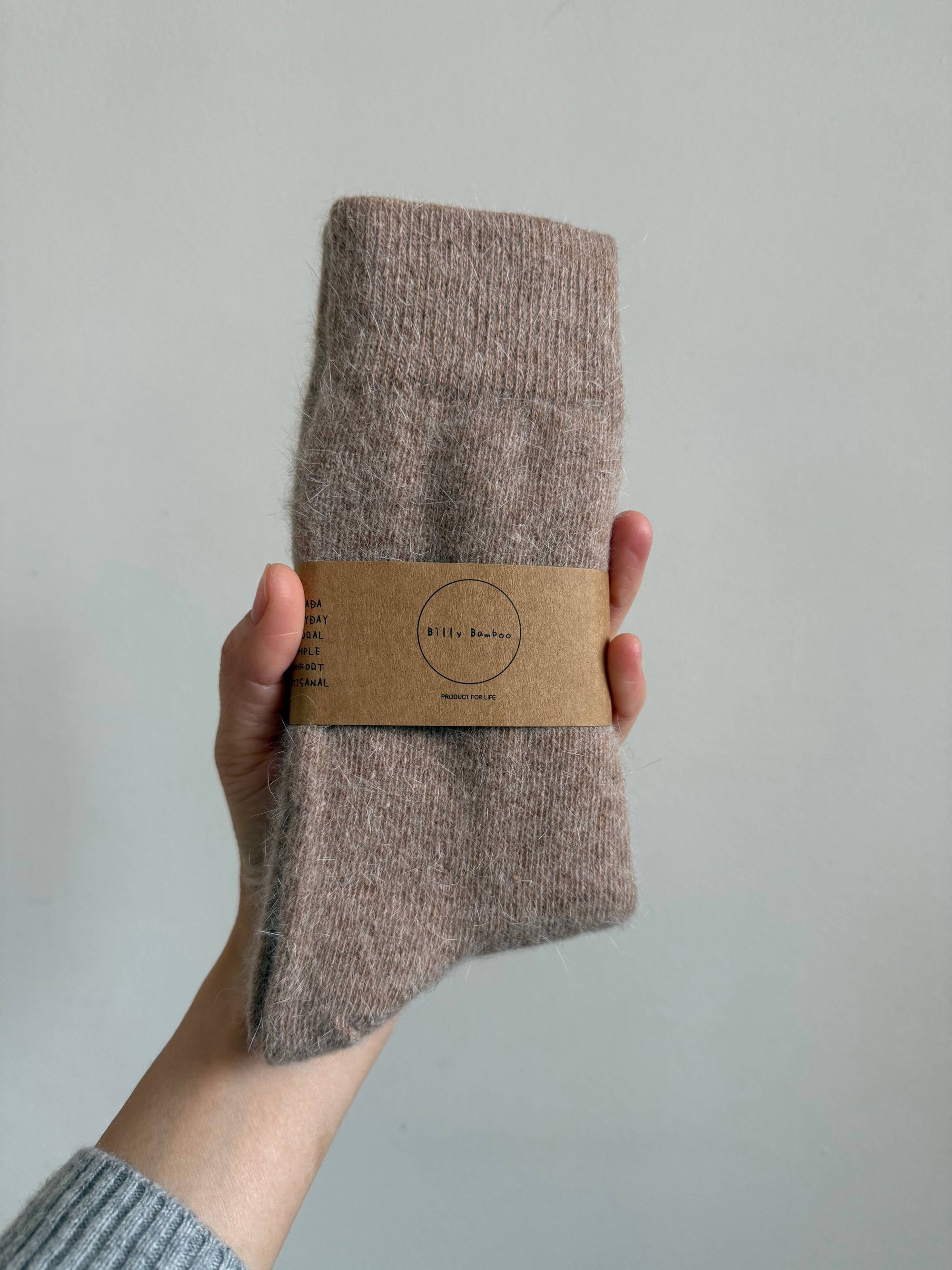 FLUFFY ANGORA SOCKS - crystal bright
