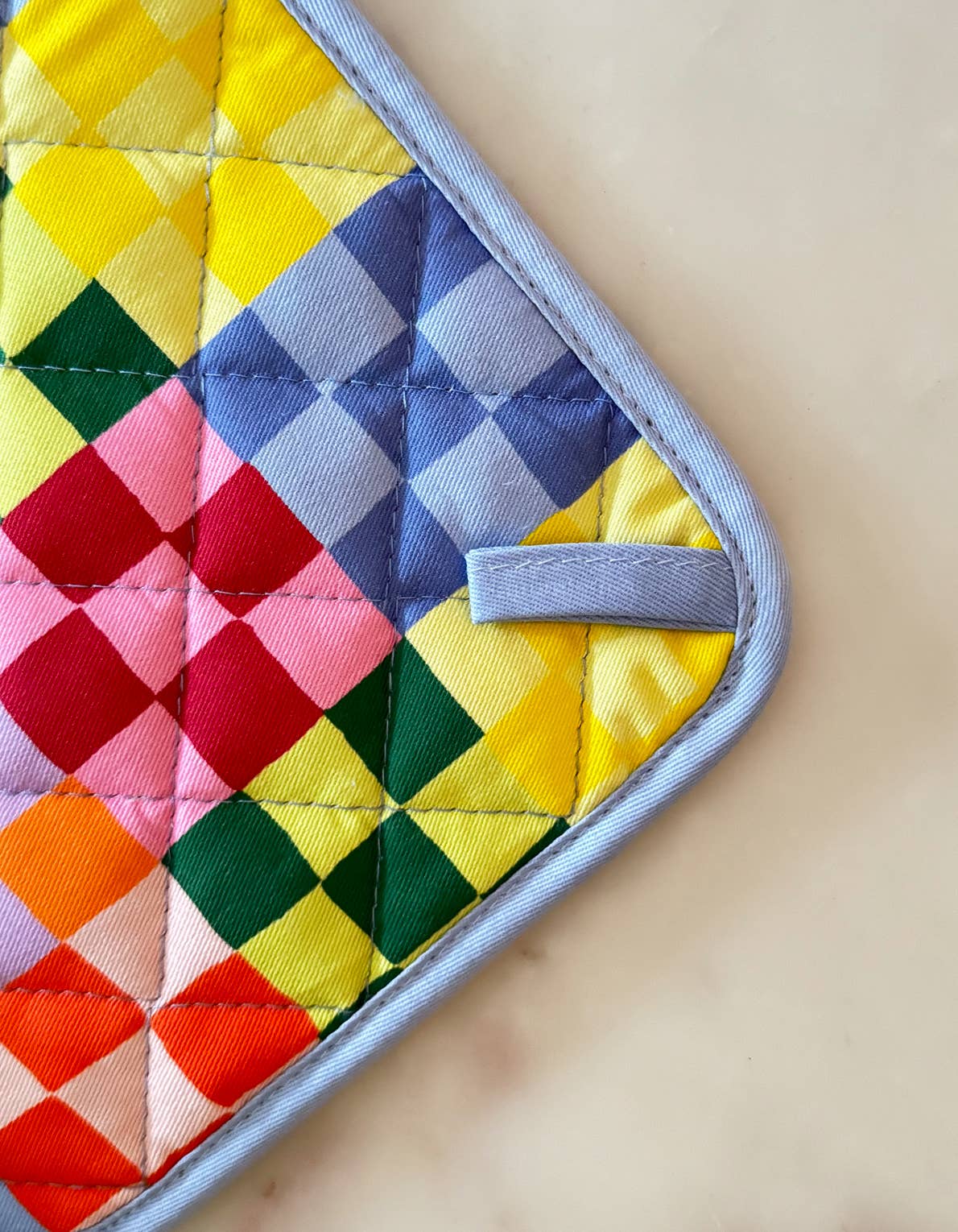 Rainbow Check Oven Mitt + Pot Holder Set