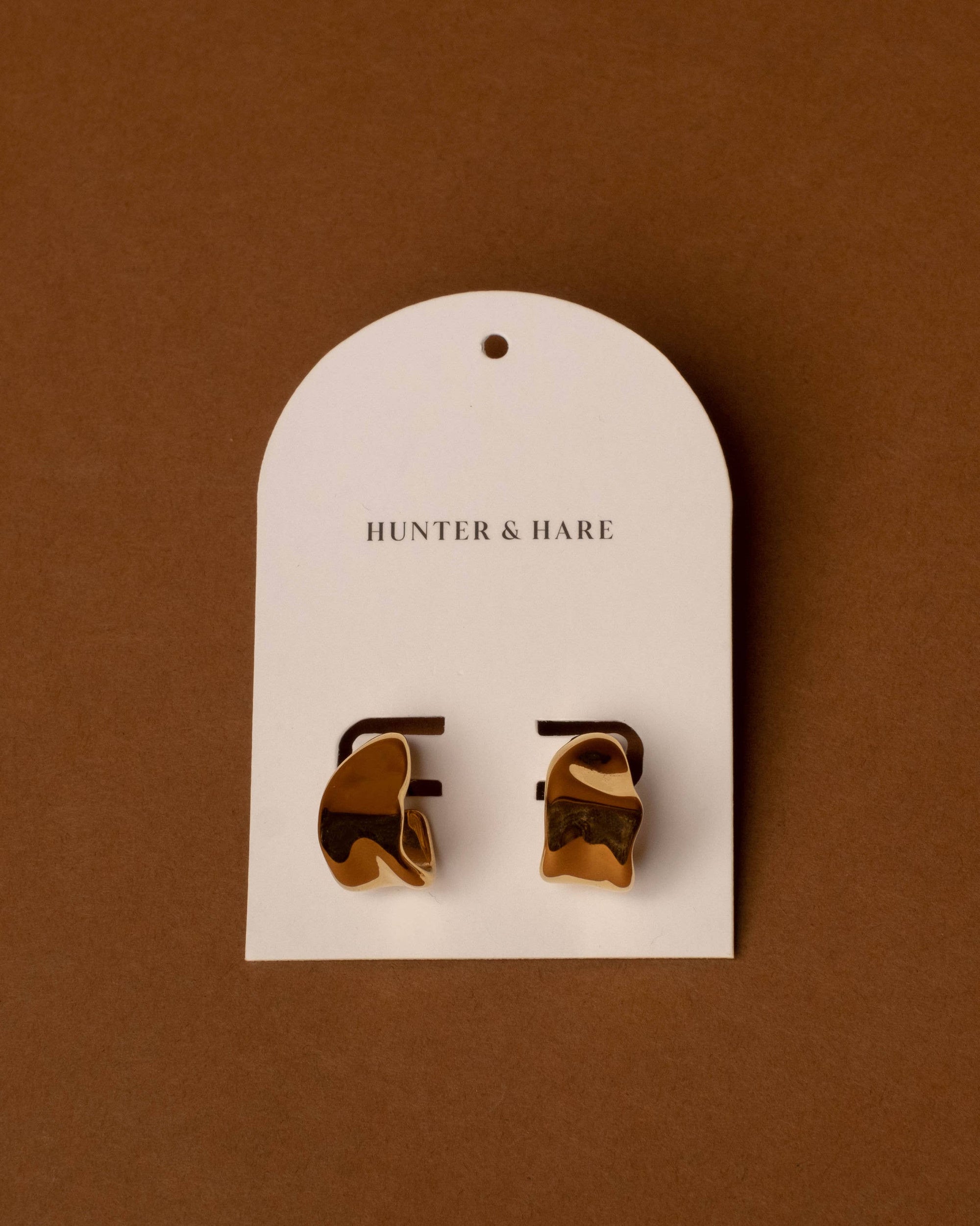 Janessa Chunky Organic Open Hoops Gold