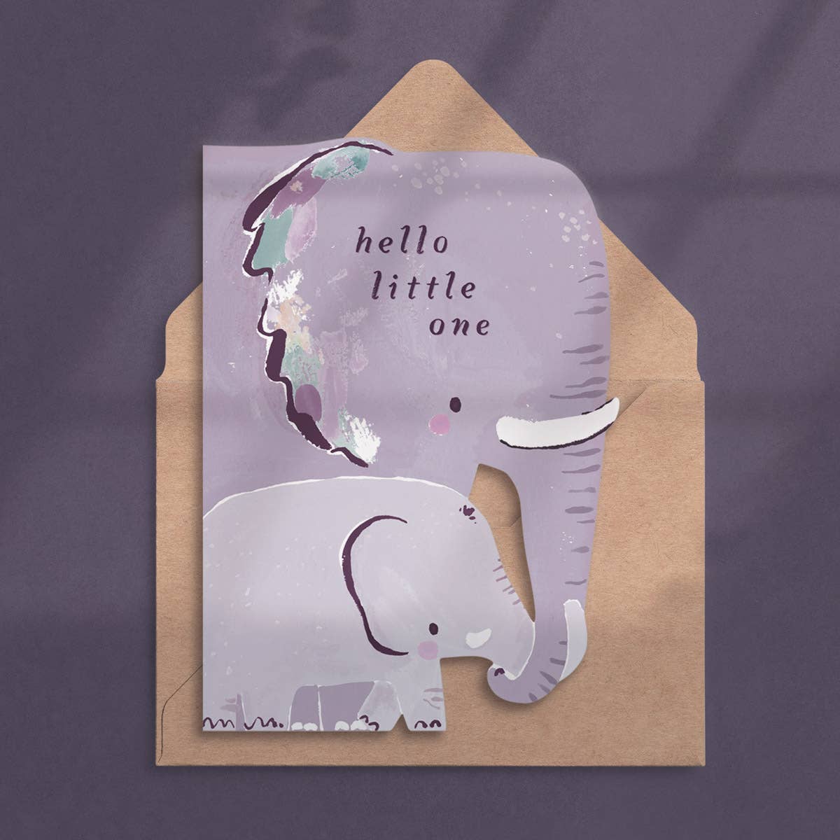 Hello little one Elephant New Baby Card | New Parent Card | Baby Cards