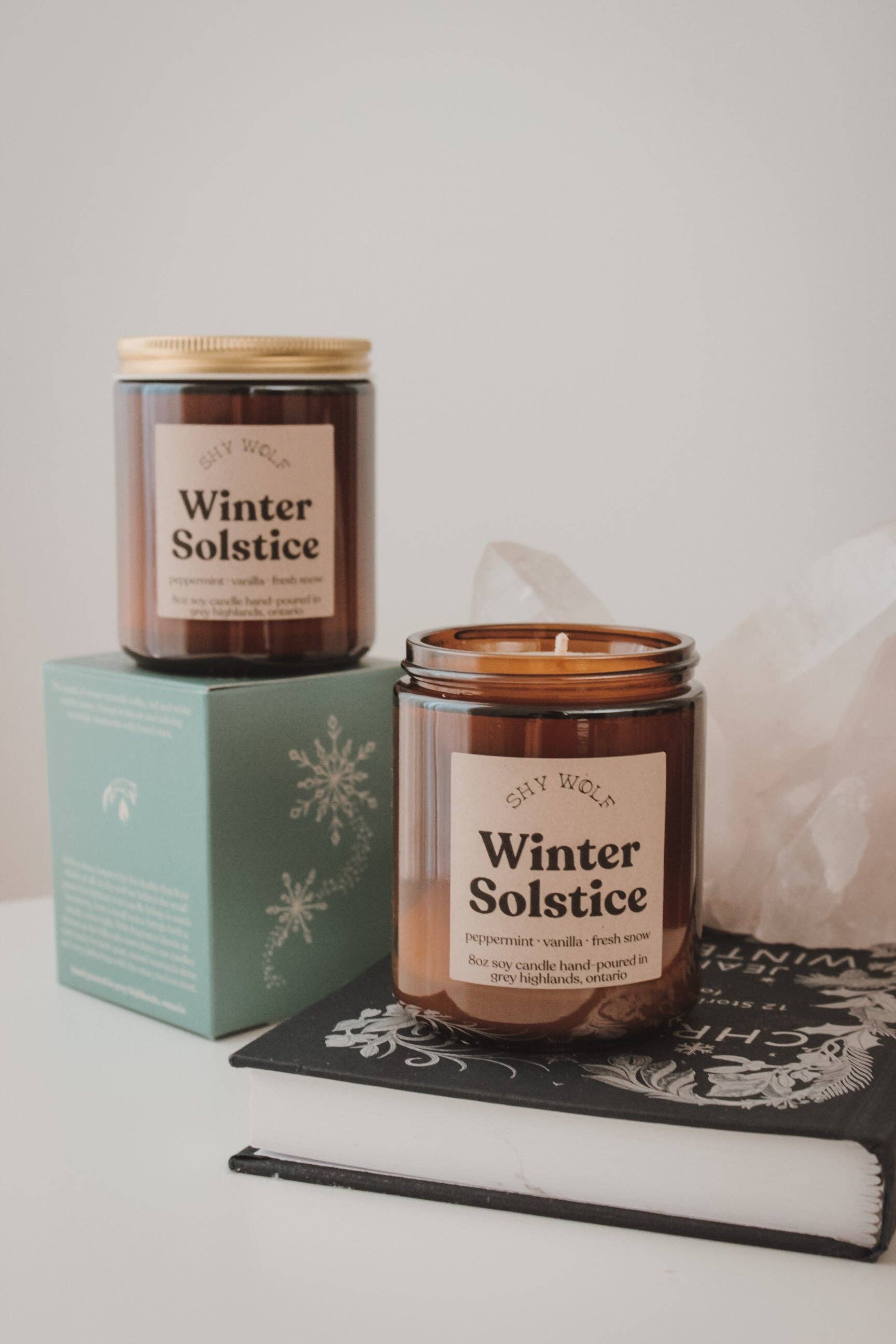 Winter Solstice - Peppermint, Vanilla, Snow Day Candle