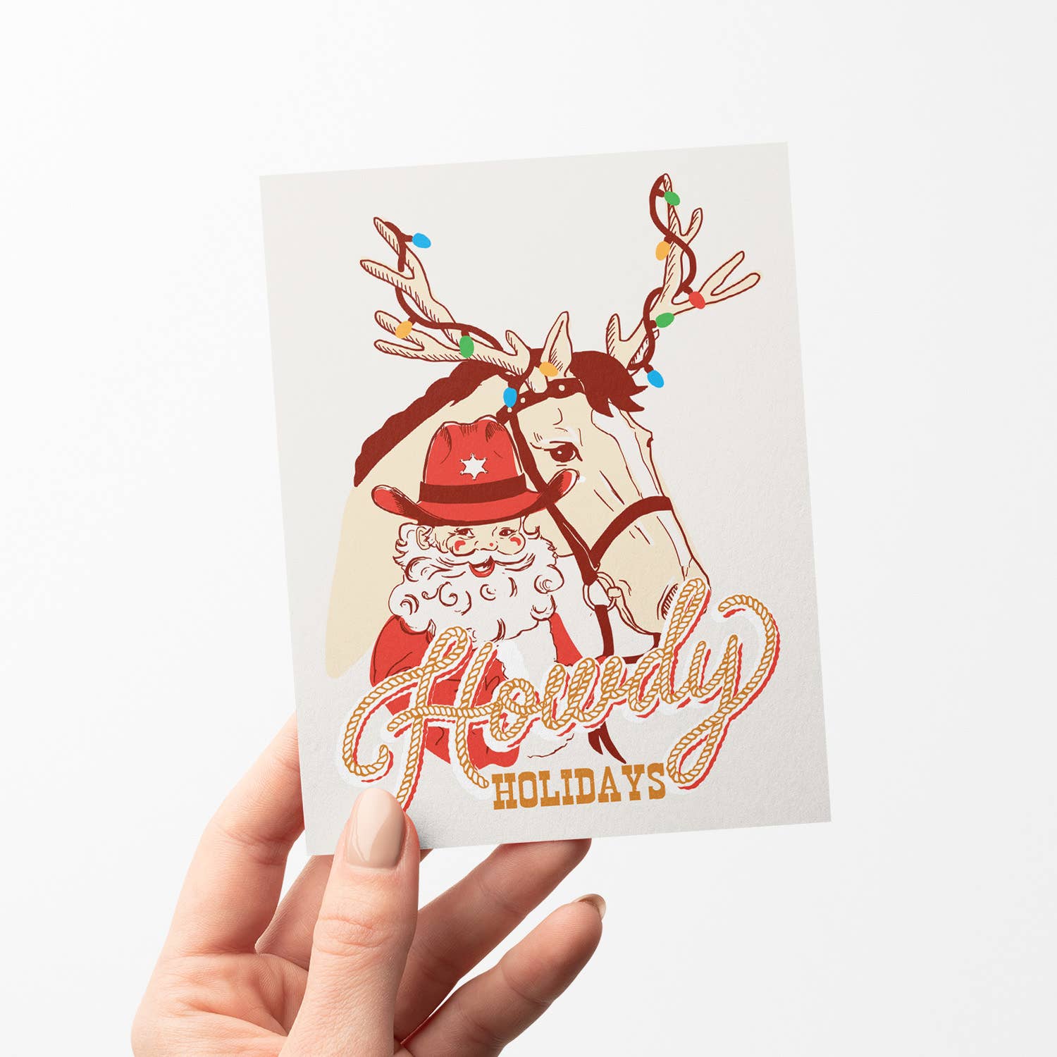 Howdy Holidays Santa Greeting Card