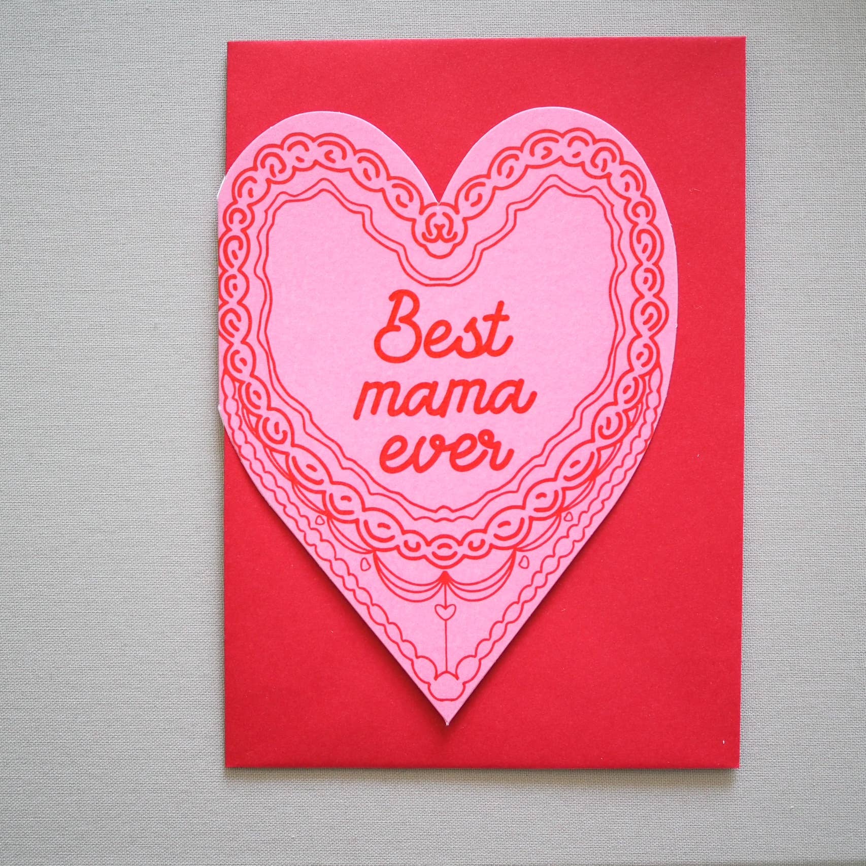 Best mama ever cake heart card