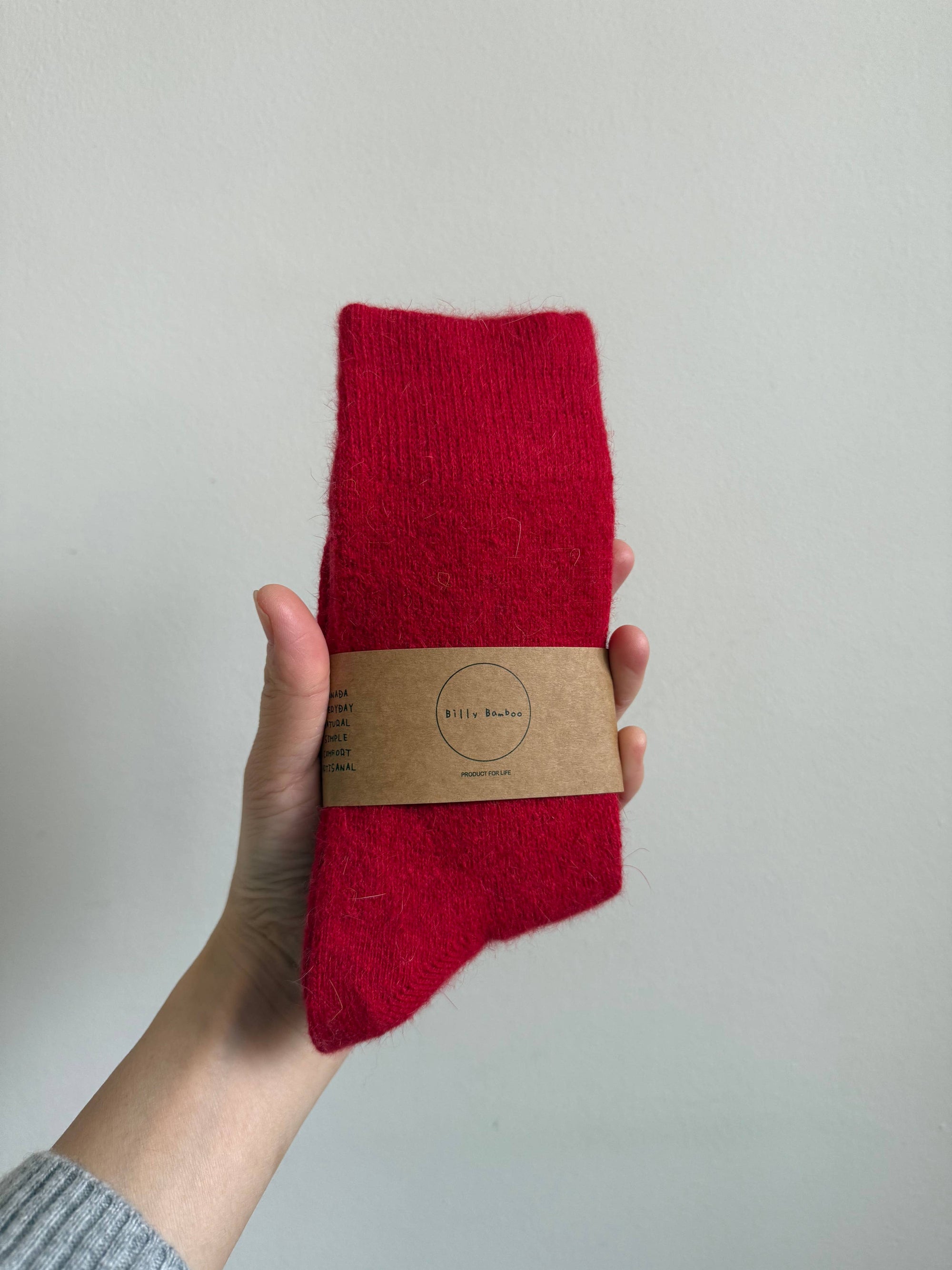 FLUFFY ANGORA SOCKS - crystal bright