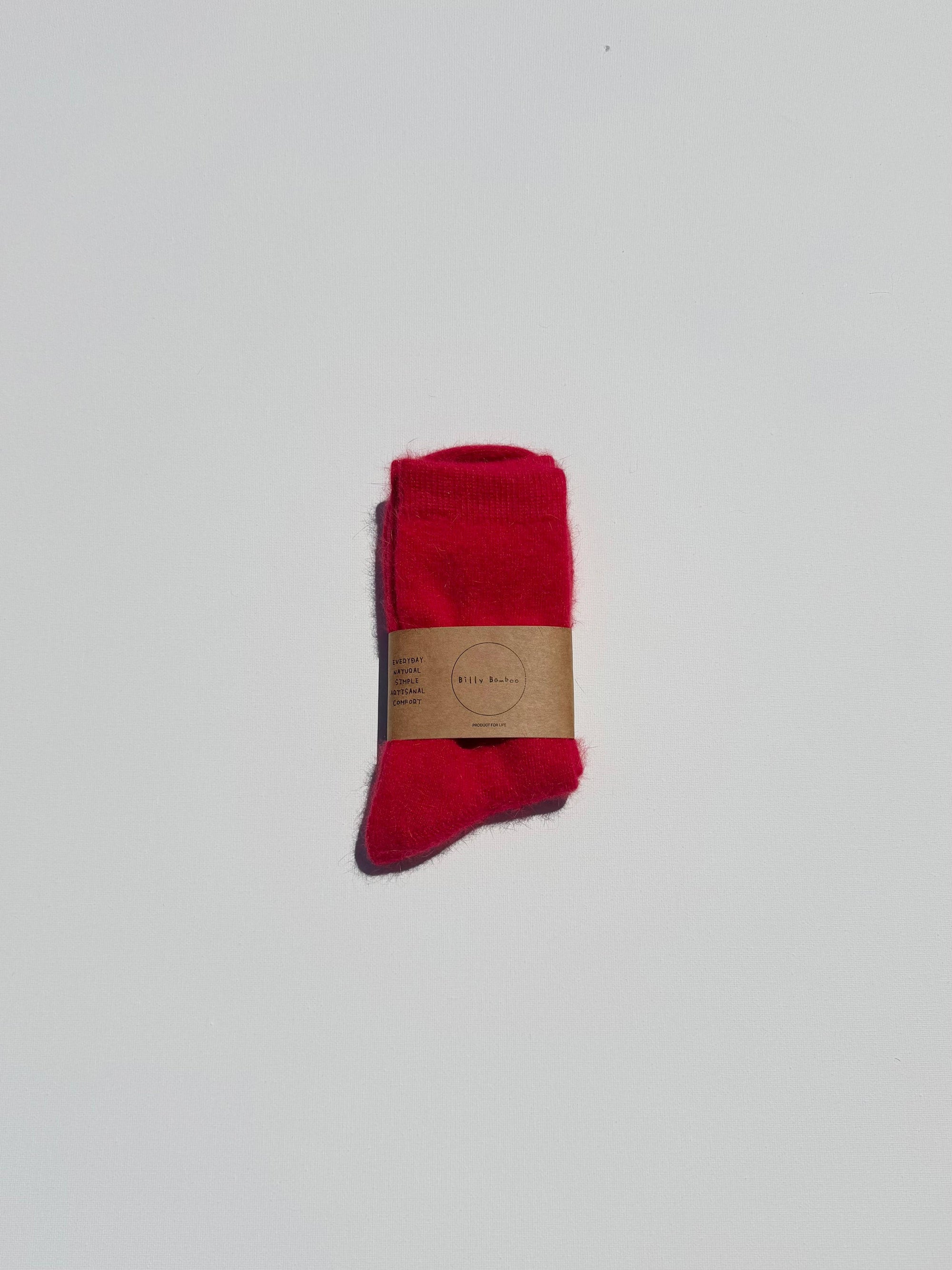 FLUFFY ANGORA SOCKS - crystal bright