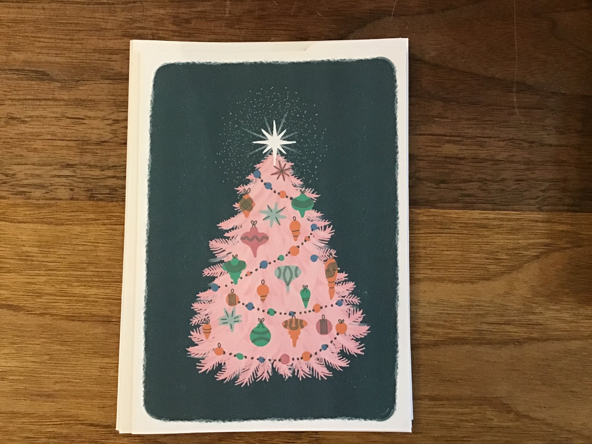 Pink Christmas Tree Card