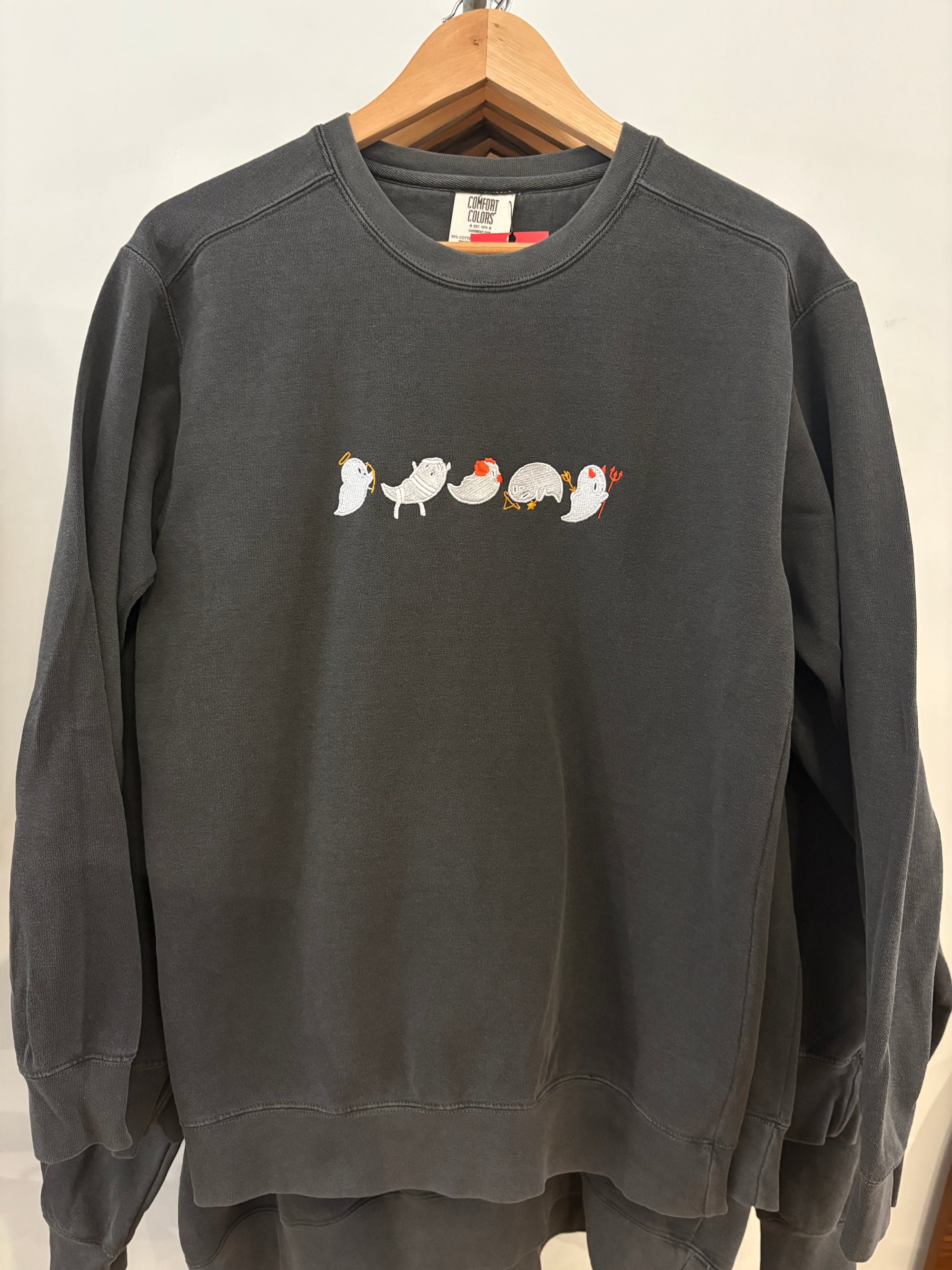 Embroidered Ghost Crewneck Sweatshirt