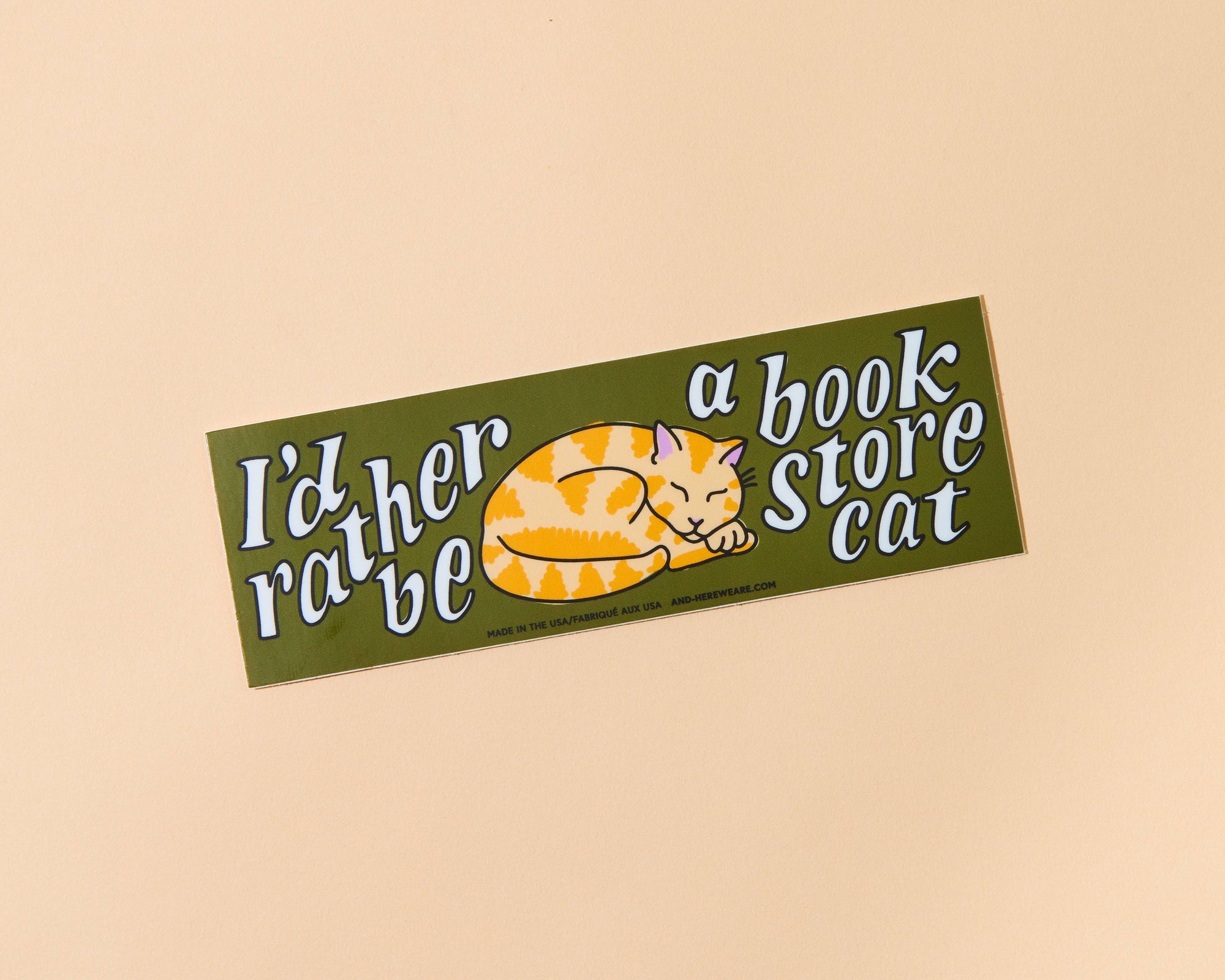 I'd Rather Be a Bookstore Cat - Vinyl Bumper Sticker