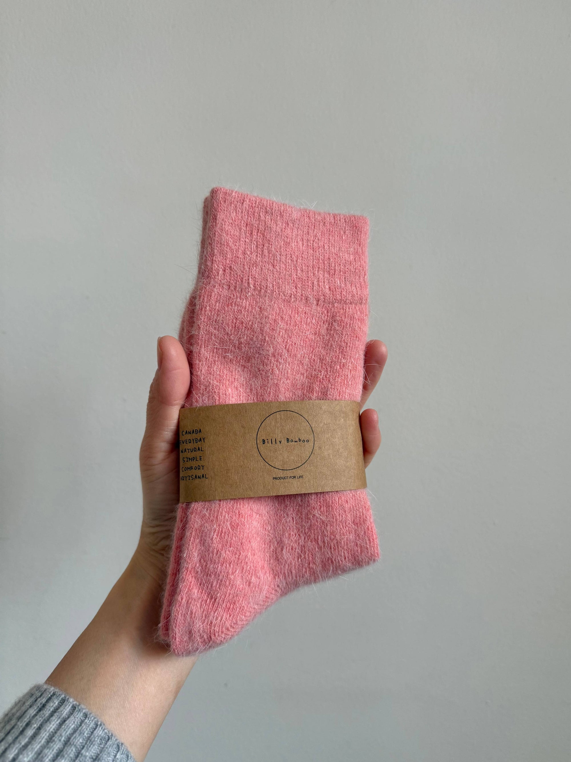FLUFFY ANGORA SOCKS - crystal bright